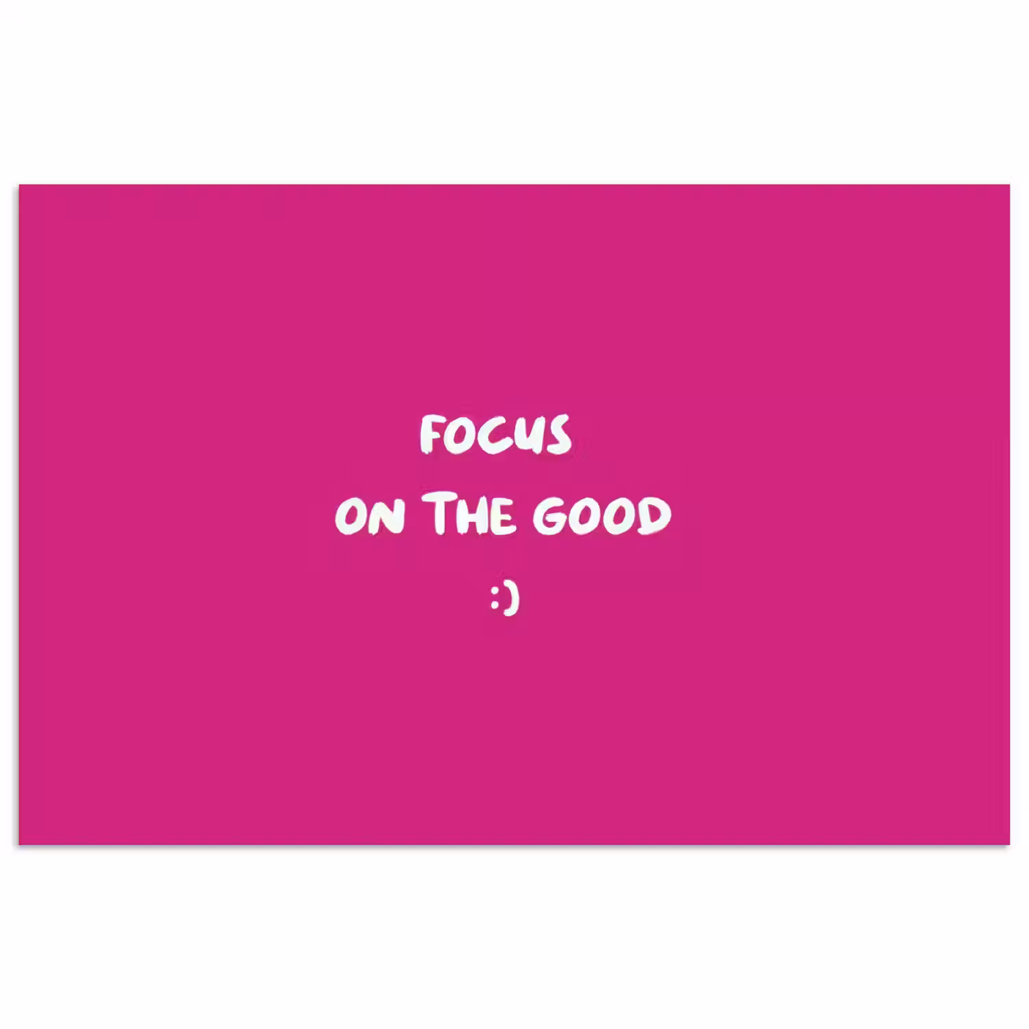 Focus - Smiley - Roze poster papier klein -3d