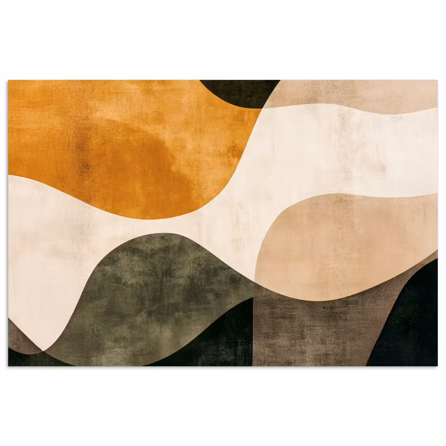 Vormen - Okergeel - Abstract poster papier klein -3d