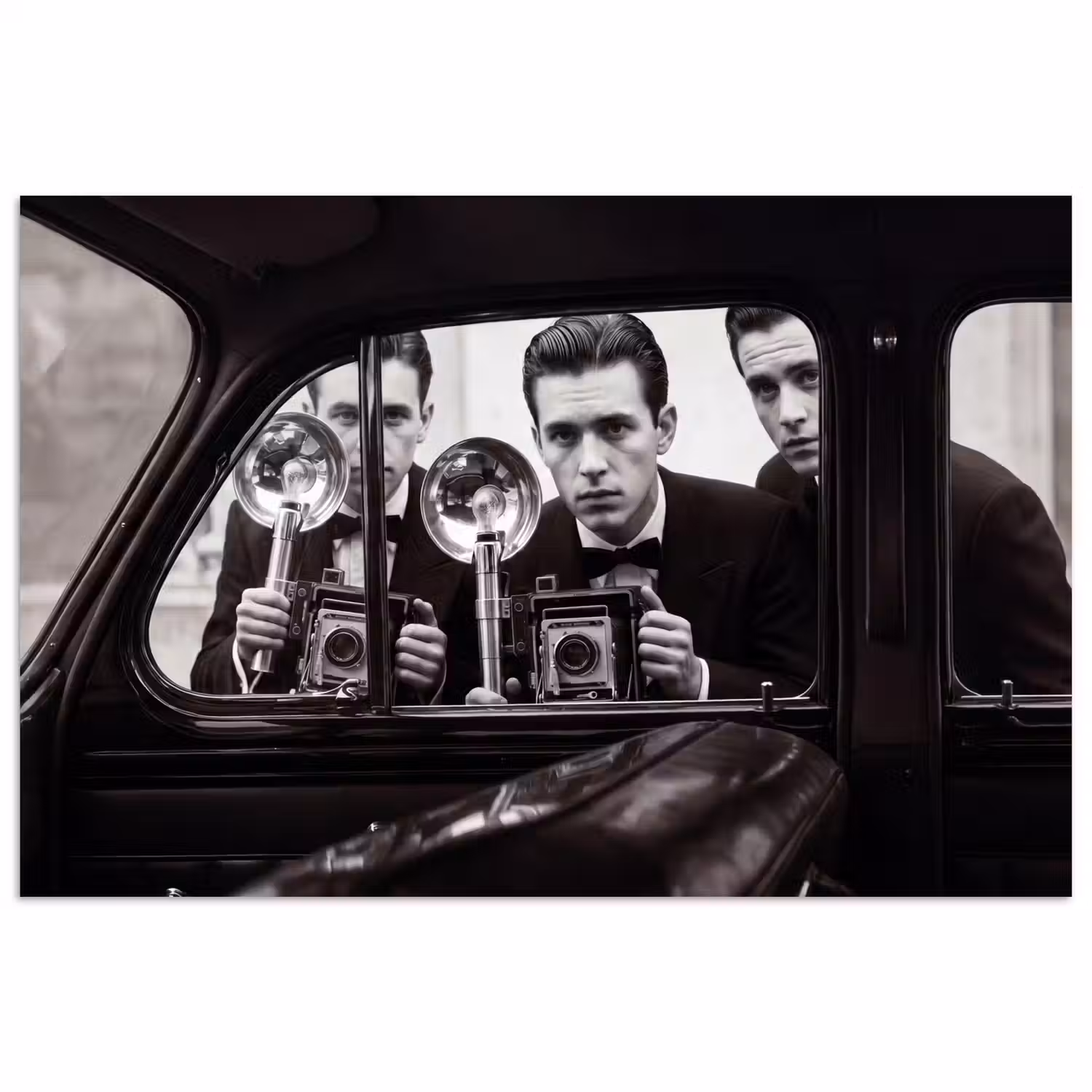 Fotograaf - Camera - Vintage - Journalistiek - Zwart-wit poster papier klein -3d