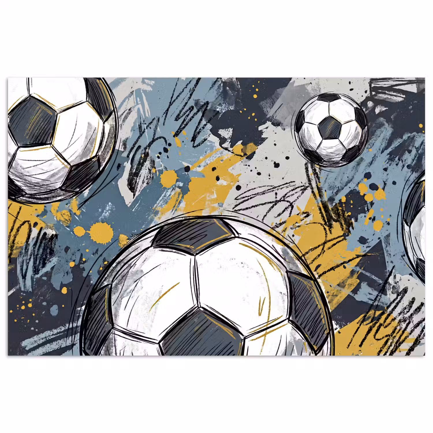 Voetbal - Abstract - Sport - Kleurrijk poster papier klein -3d