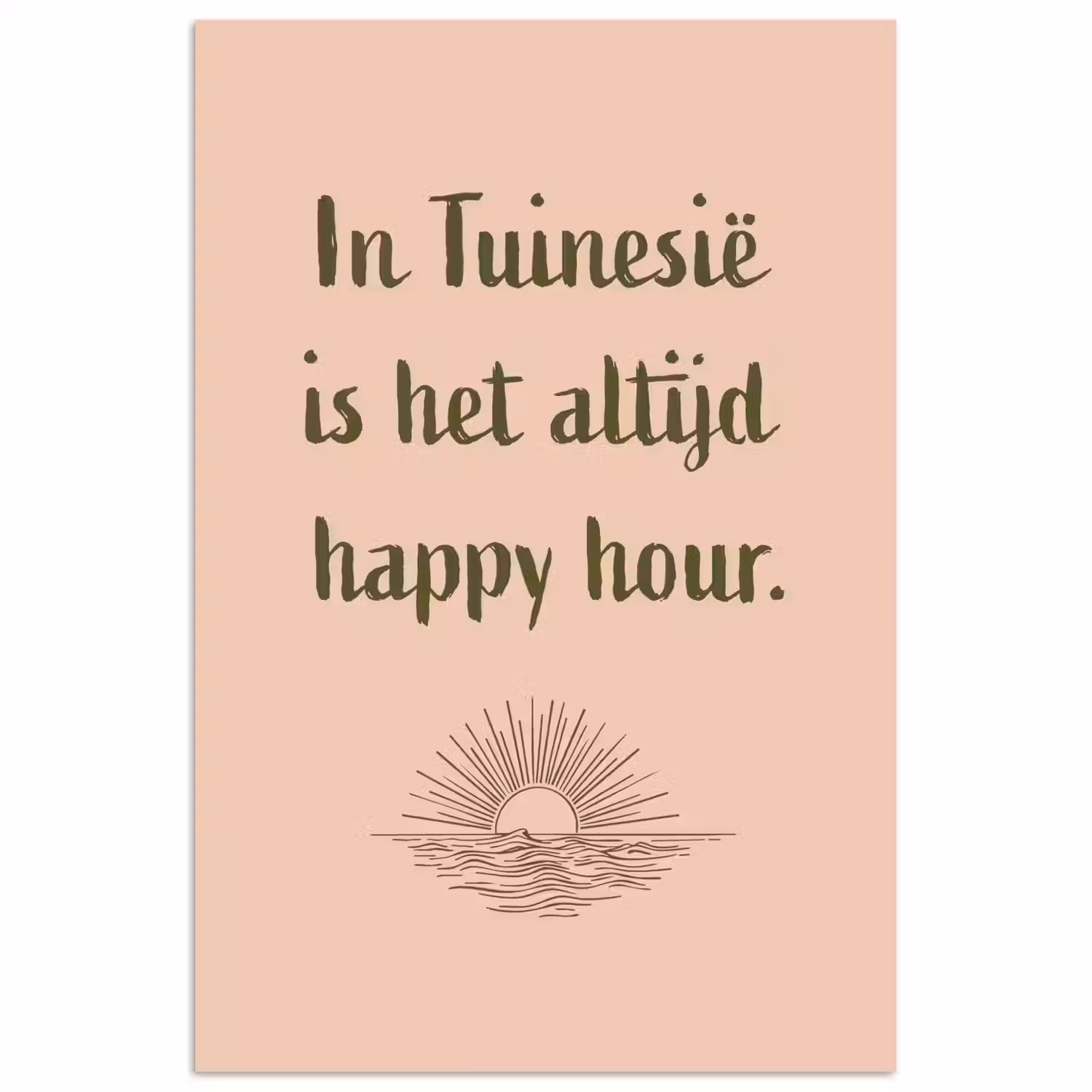 Tuin - Roze - Quote - Zon poster papier klein -3d