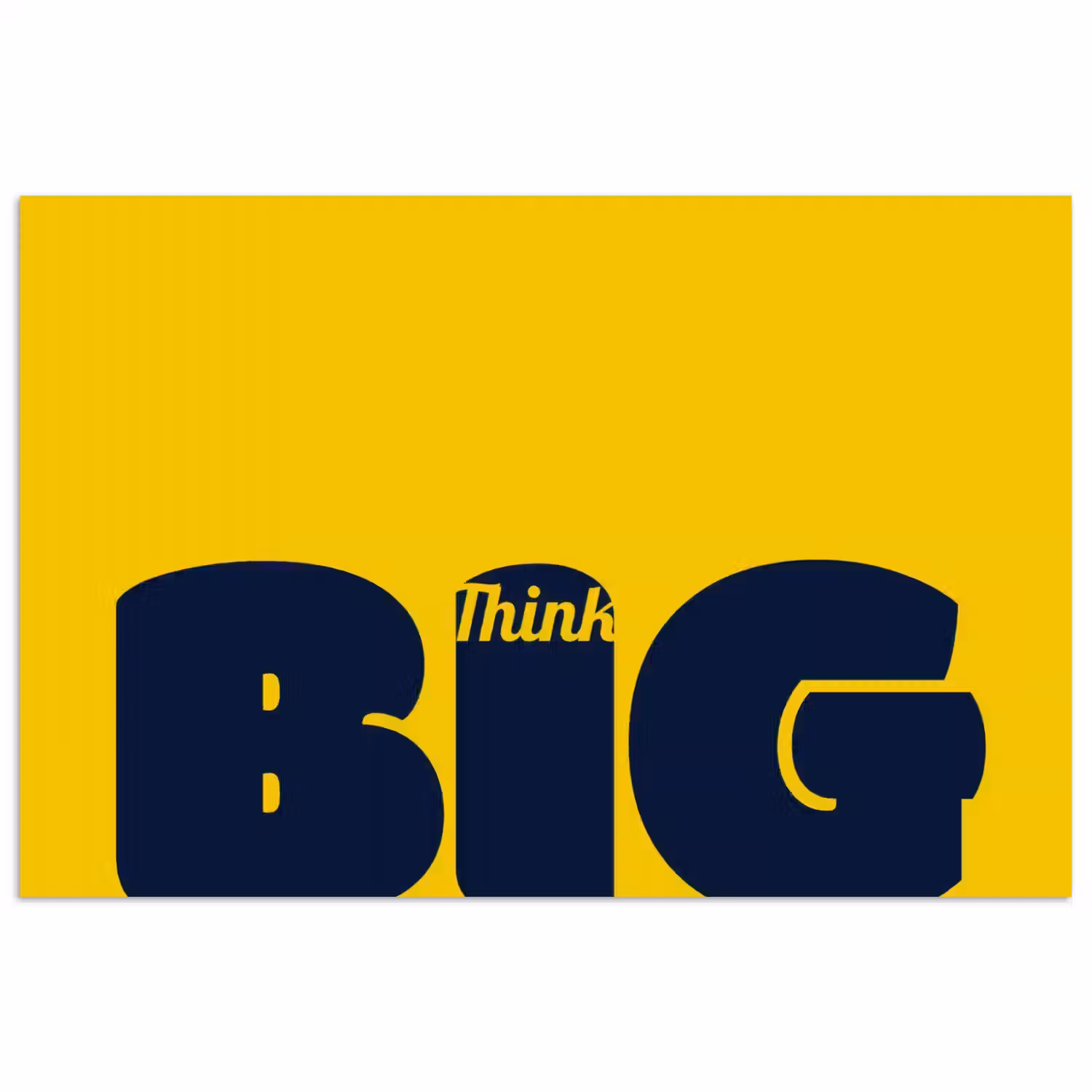 Geel - Think big - Grafisch poster papier klein -3d