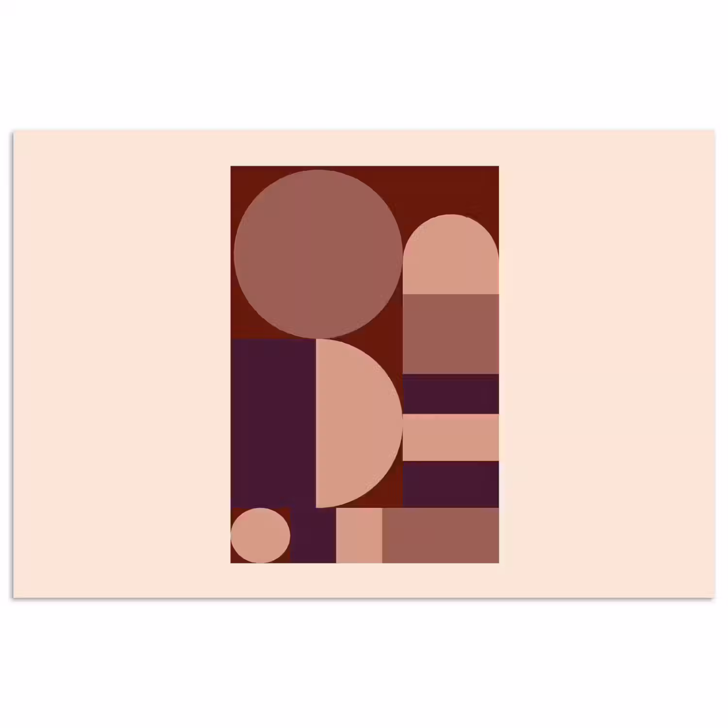 Geometrisch - Cirkels - Rood poster papier klein -3d