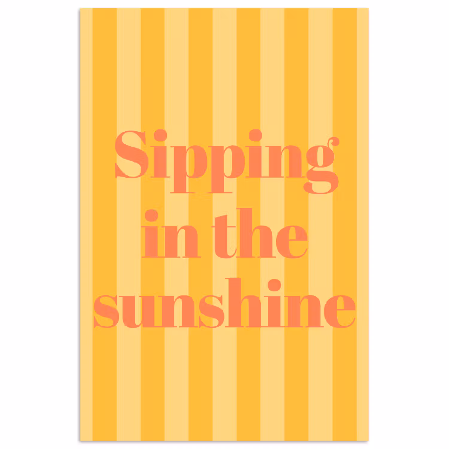 Gestreept - Geel - Sunshine - Letters poster papier klein -3d