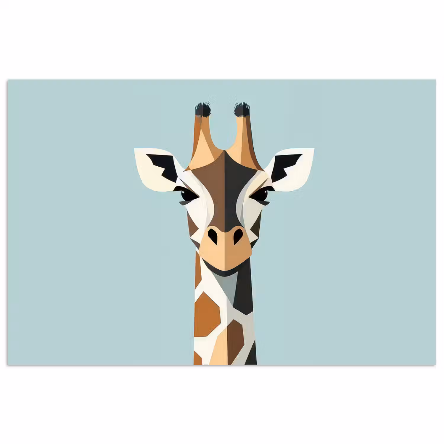 Giraffe - Illustratie - Bruin - Minimalistisch poster papier klein -3d