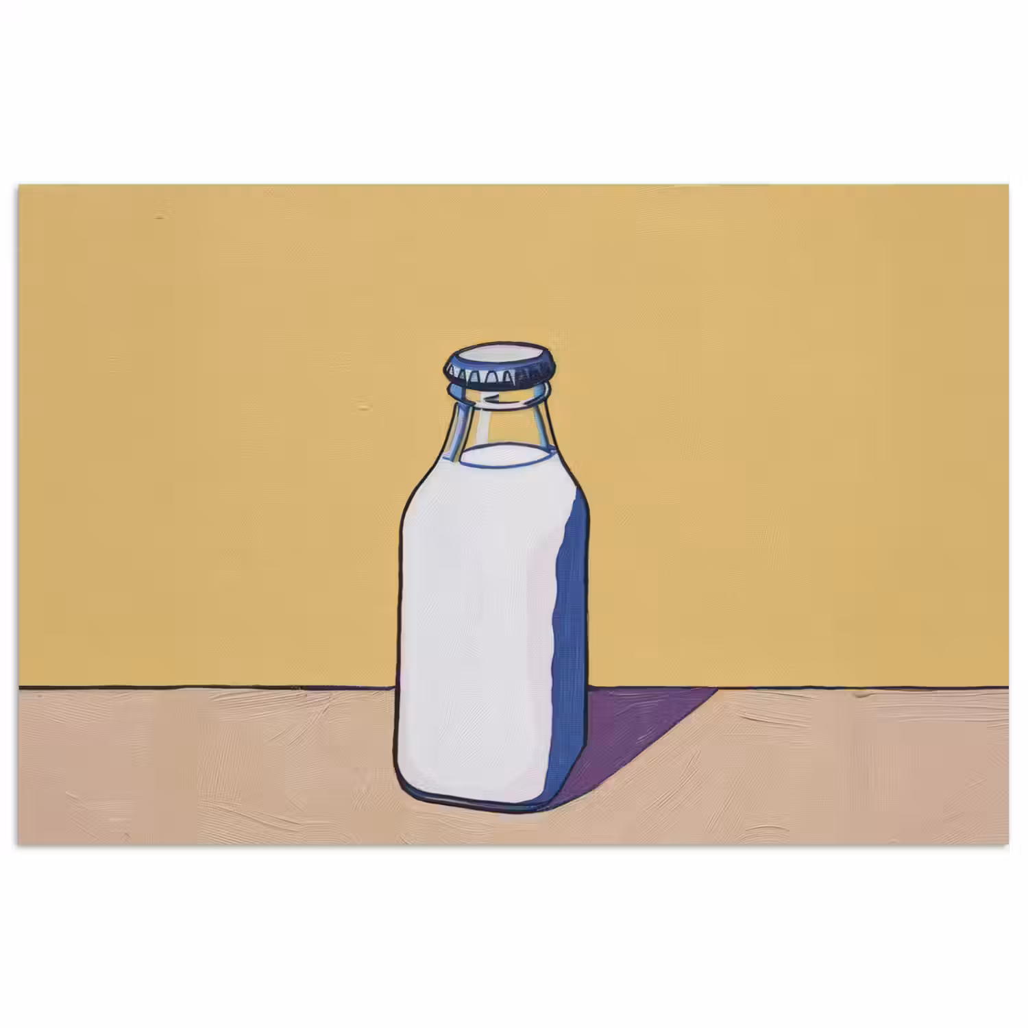 Glazen - Fles - Illustratie - Melk poster papier klein -3d