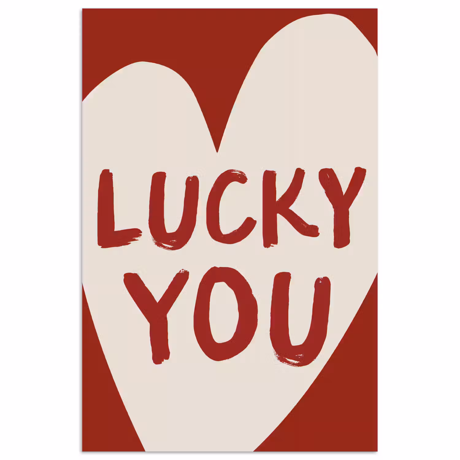 Lucky - Hart - Rood poster papier klein -3d