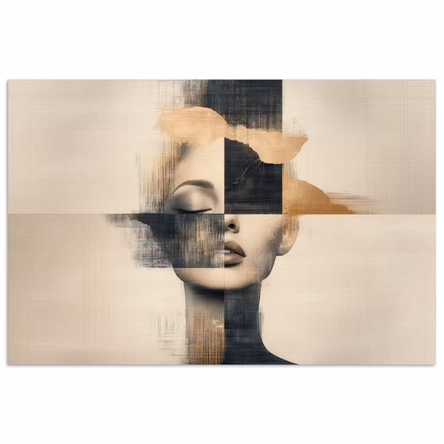 Goud - Vrouw - Rechthoeken poster papier klein -3d