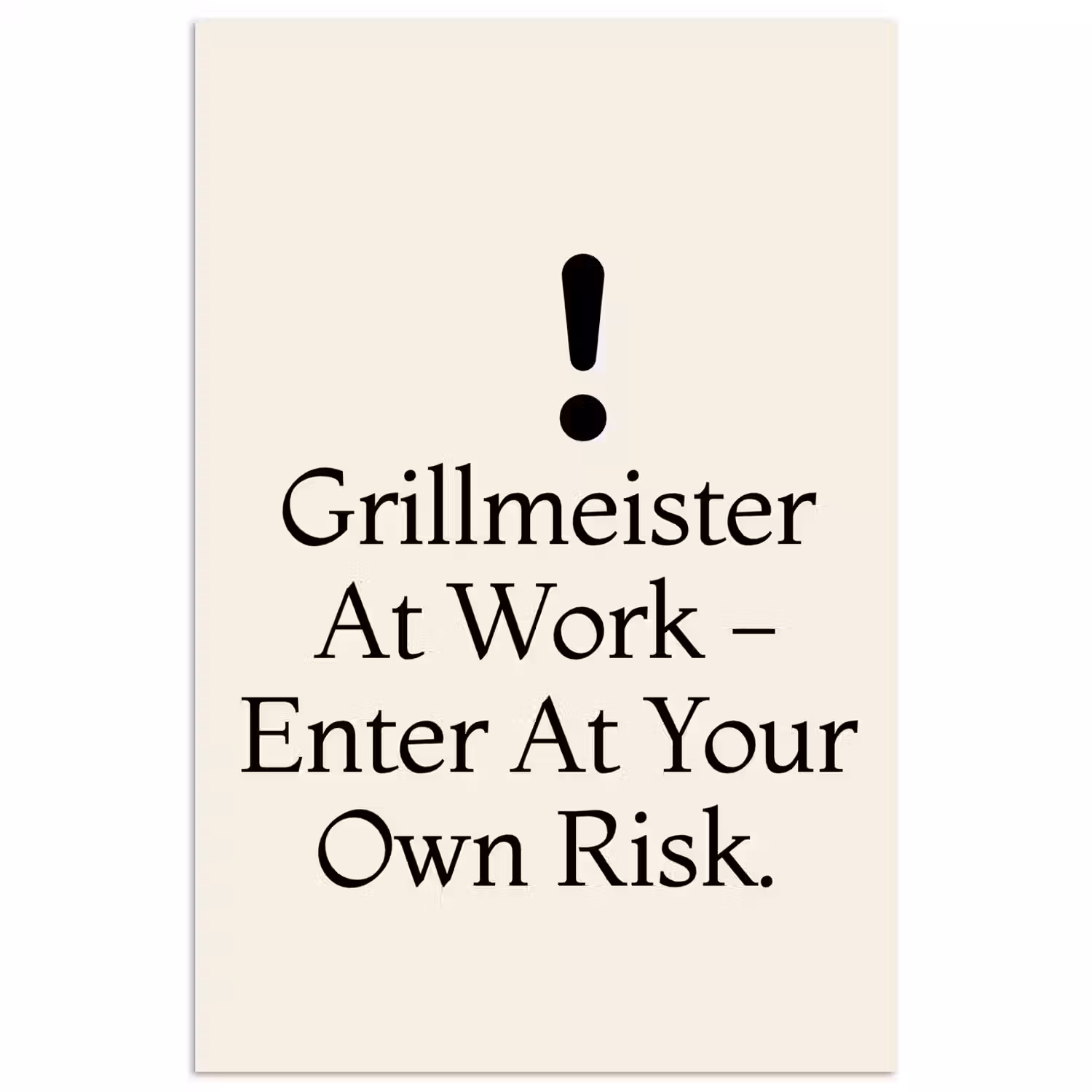 Grill - Uitroepteken - Zwart - Tekst poster papier klein -3d
