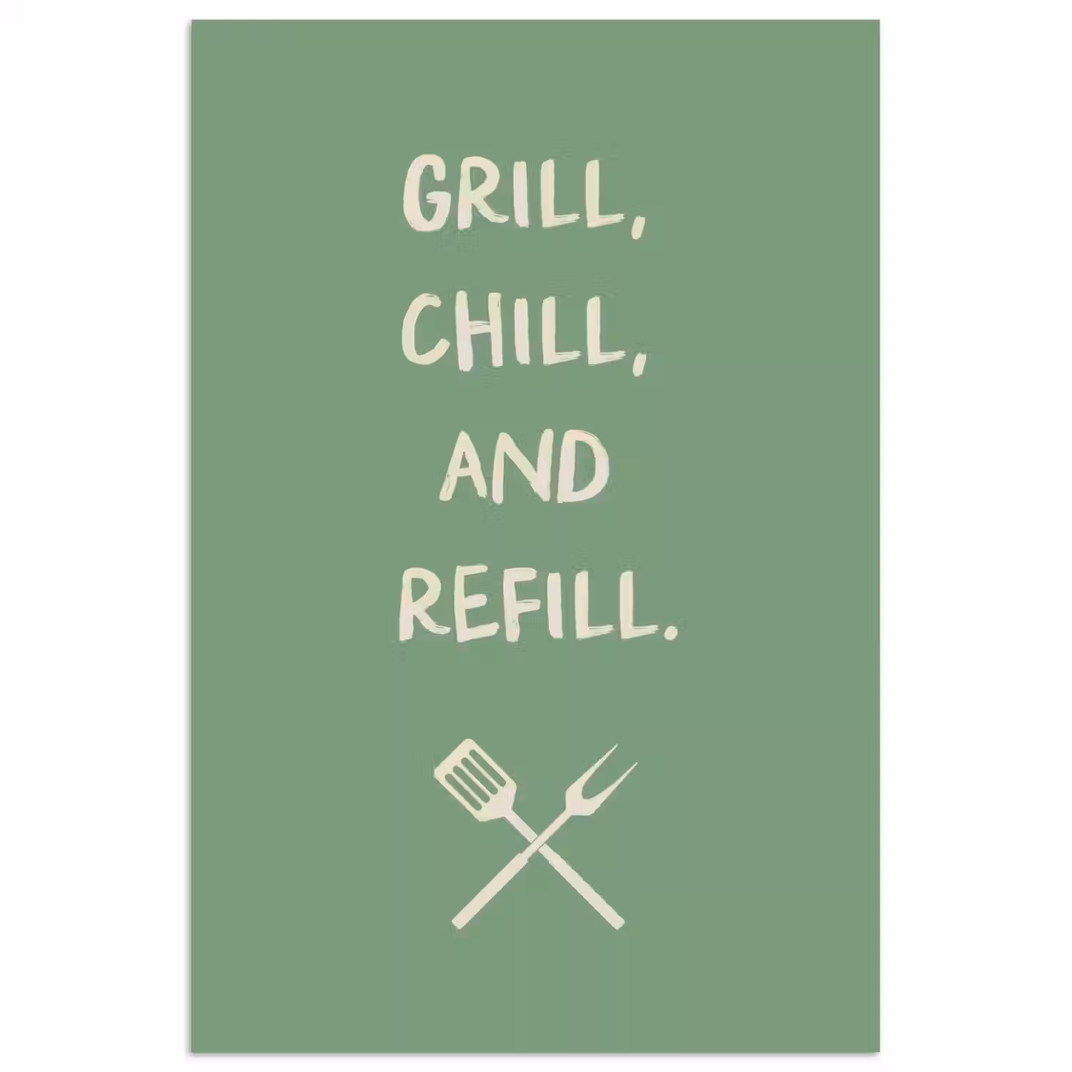 Grill - Groen - Zomer - Quote poster papier klein -3d