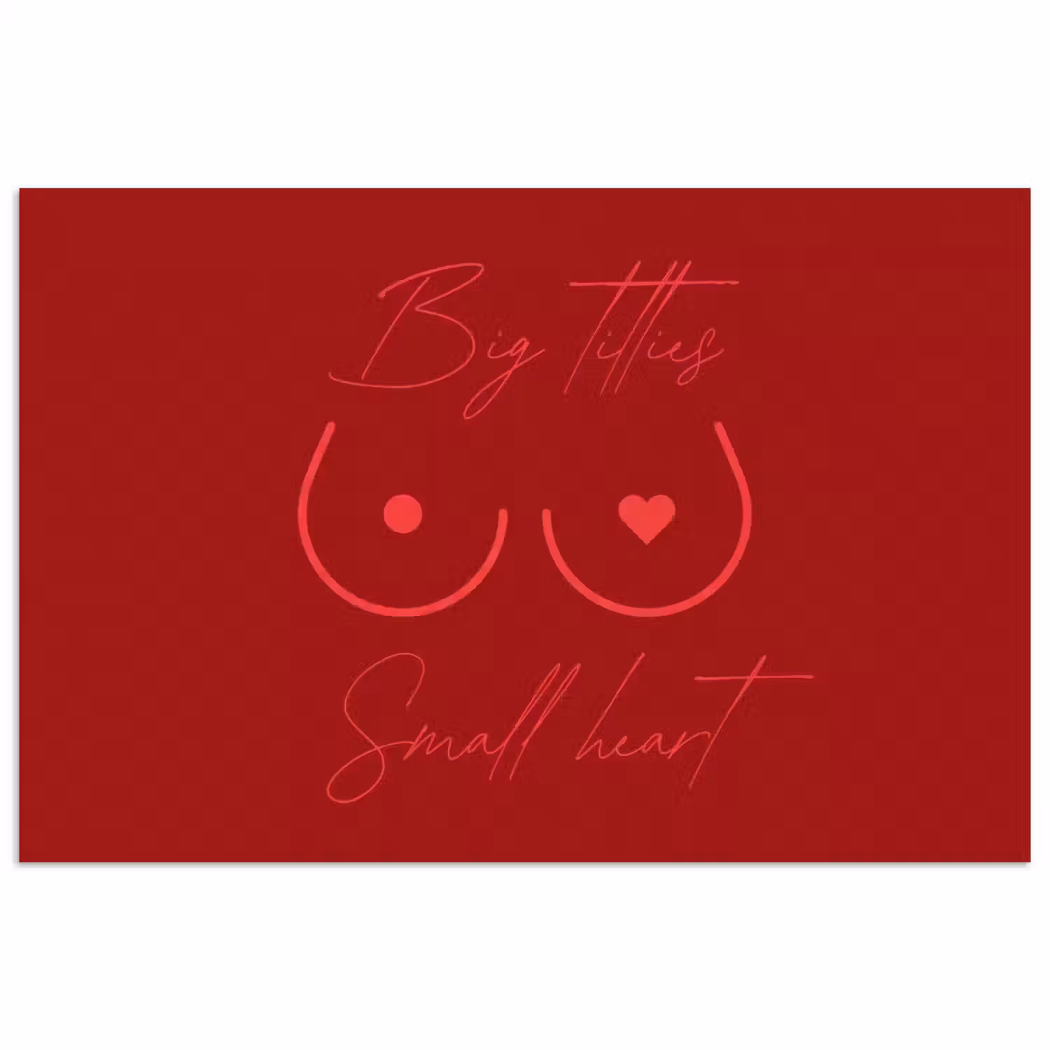 Big titties small heart - Rood - Hart poster papier klein -3d