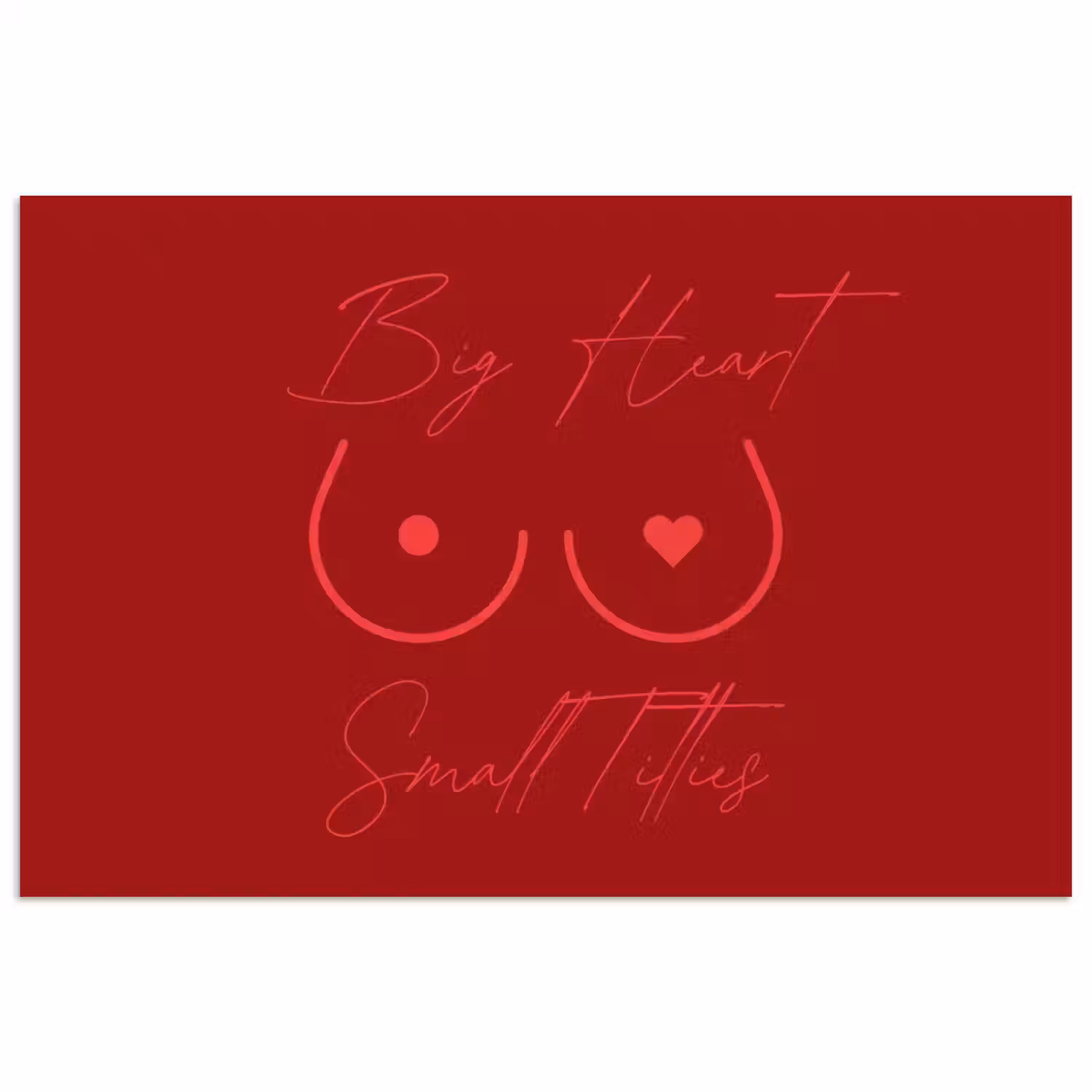 big heart small titties - Hart - Rood poster papier klein -3d