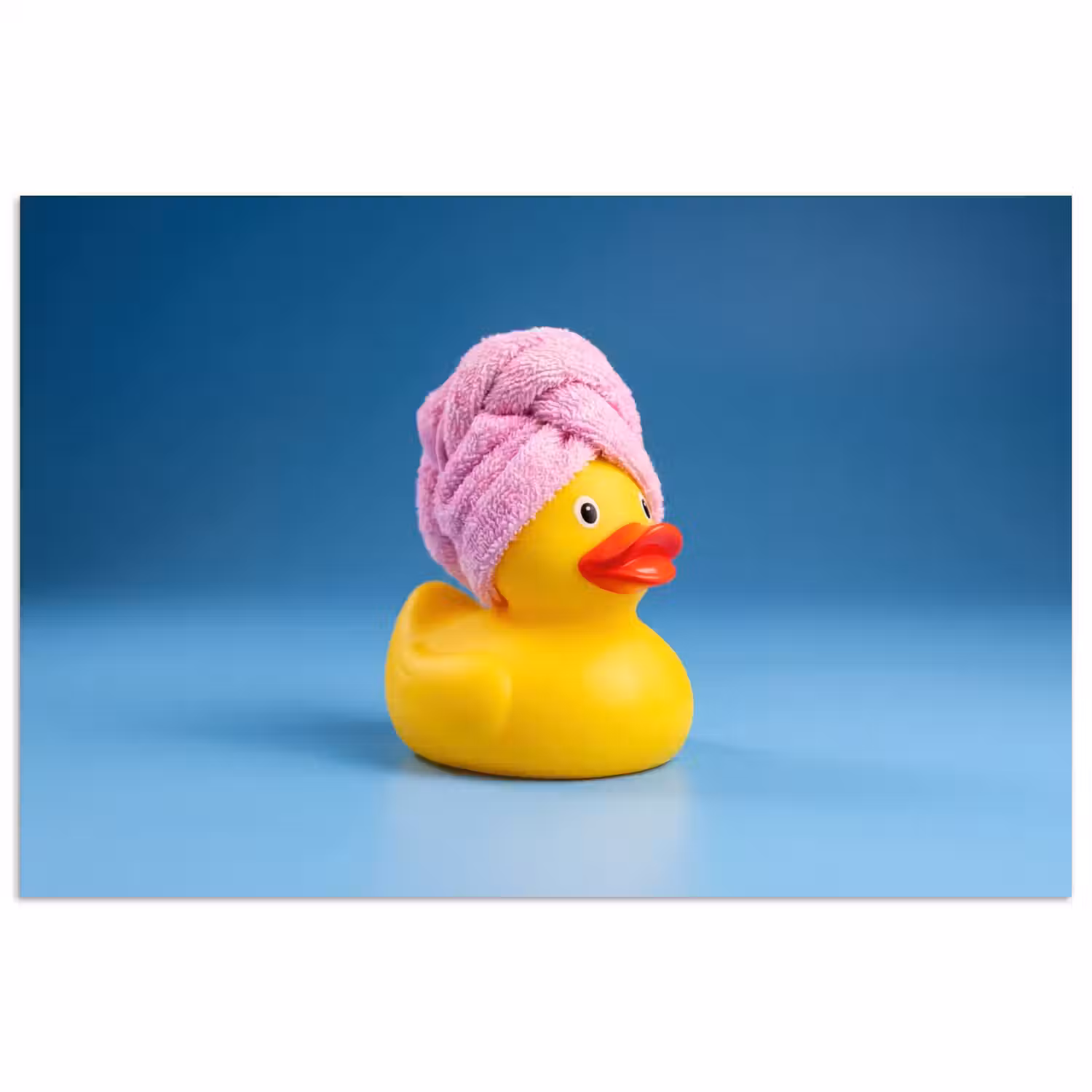 Badeend - Handdoek - Blauw poster papier klein -3d