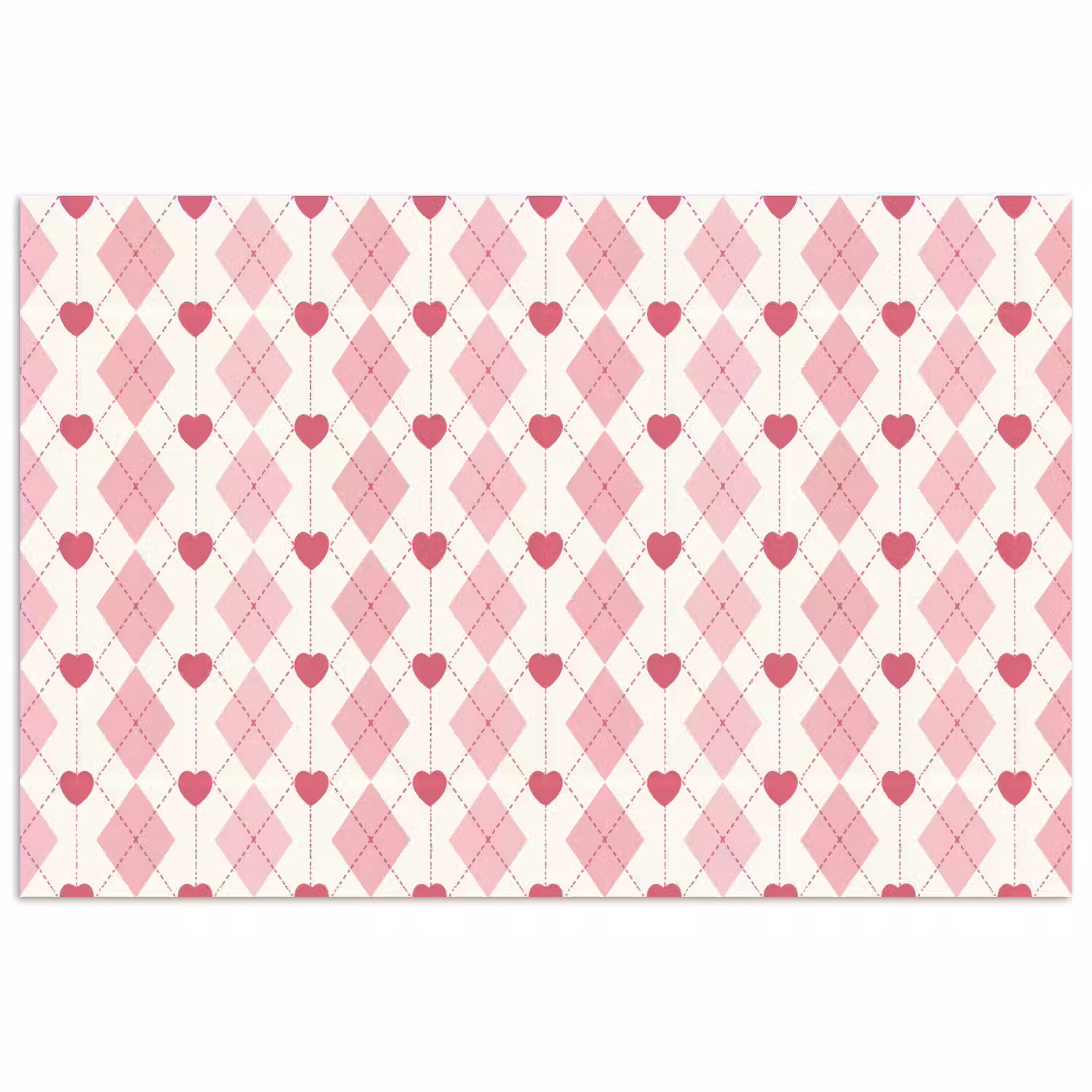 Ruiten - Klassiek - Roze - Wit poster papier klein 62 -3d