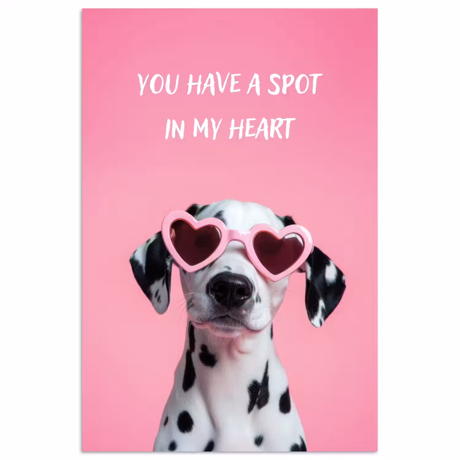 Hartjes - Hond - Valentijn - Roze poster papier klein -3d