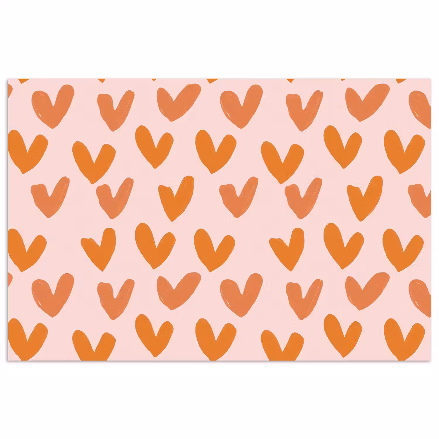 Hartjes - Getekend - Oranje poster papier klein 62 -3d