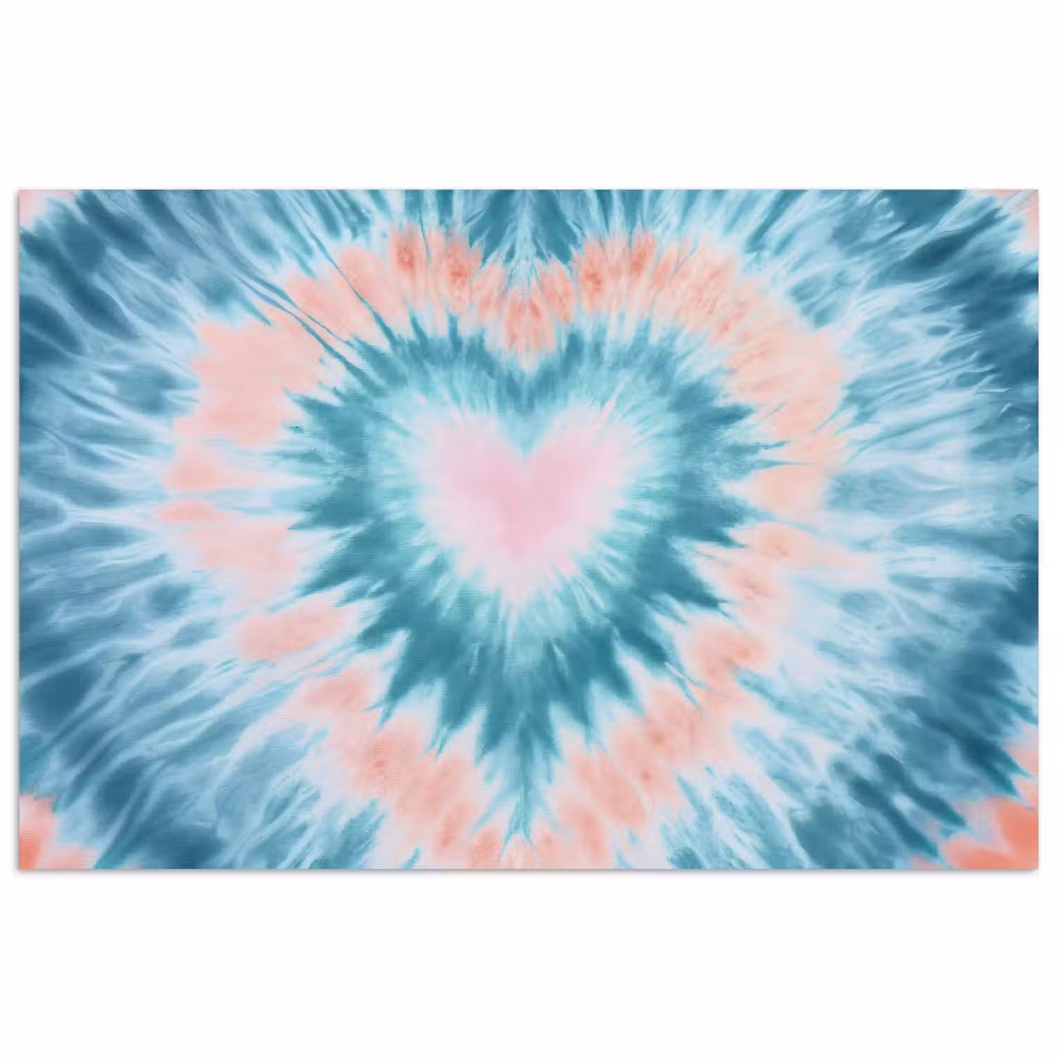 Hartvormig - Tie dye - Pasteltinten - Lichtgroen poster papier klein -3d