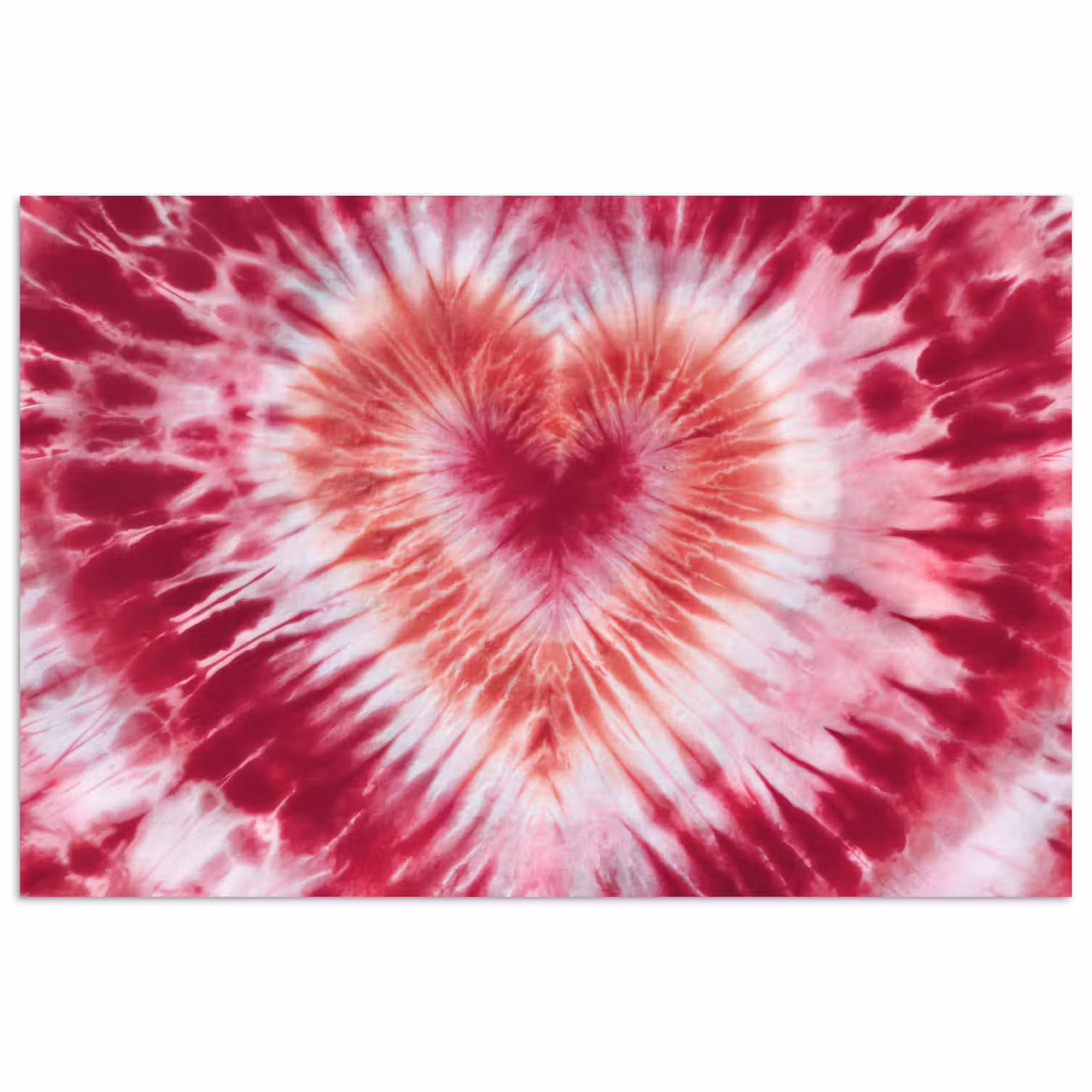 Hartvorm - Roze - Tie dye poster papier klein -3d