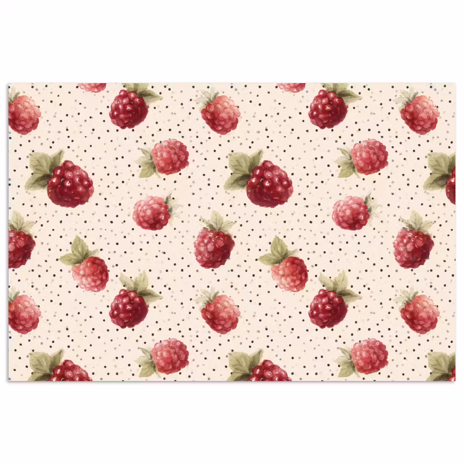Framboos - Stippen - Rood poster papier klein 62 -3d
