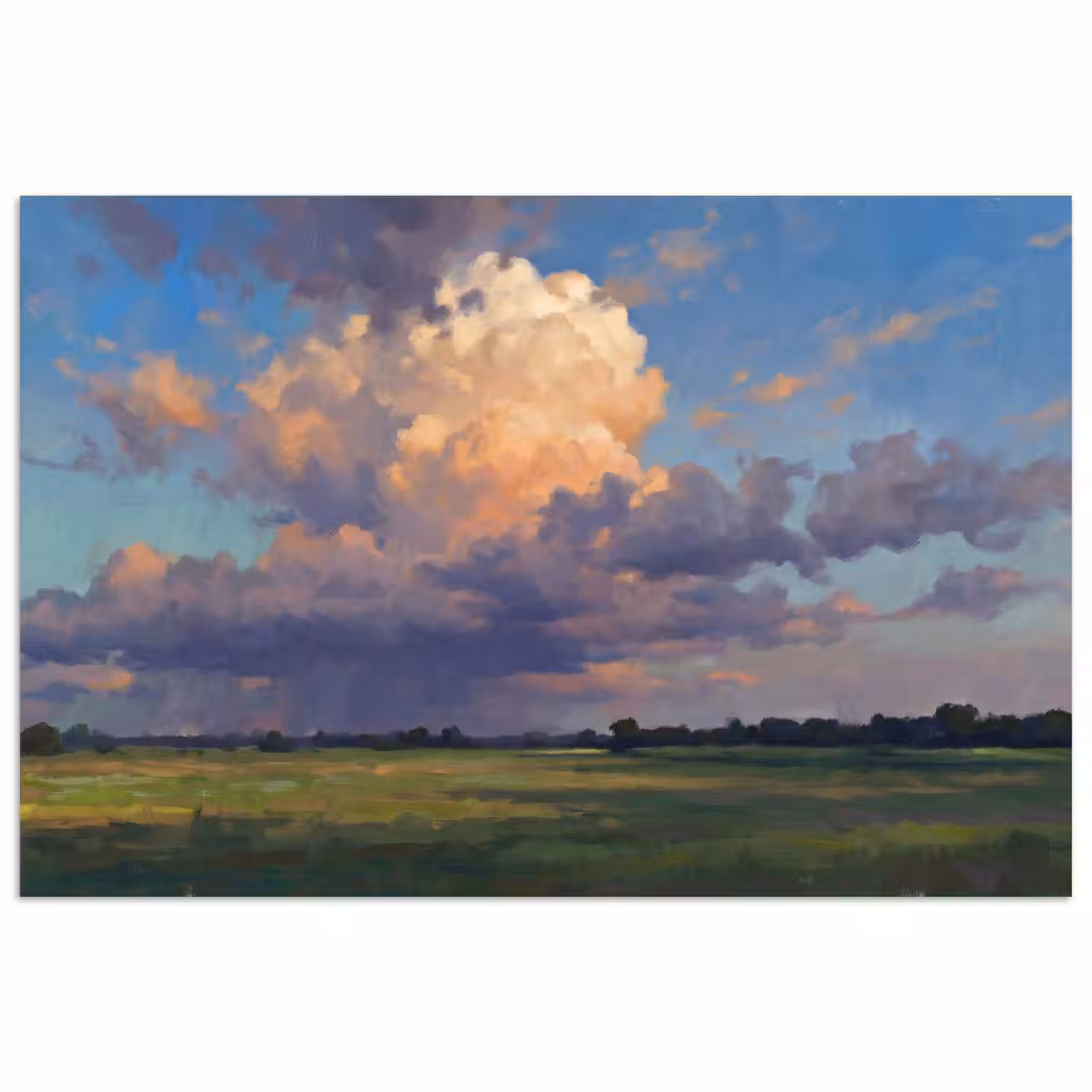 Lucht - Wolken - Landschap - Modern - Oranje poster papier klein -3d