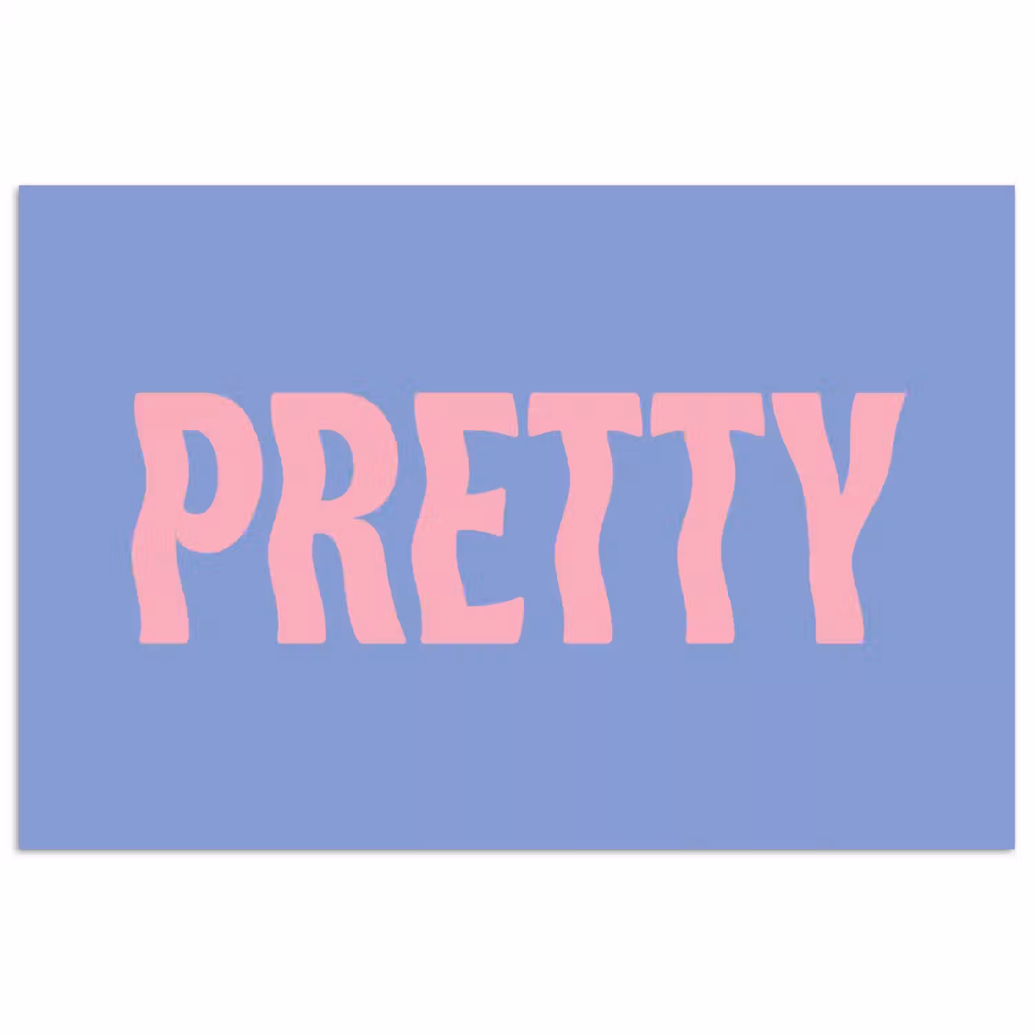Pretty - Roze - Blauw - Golvend poster papier klein -3d