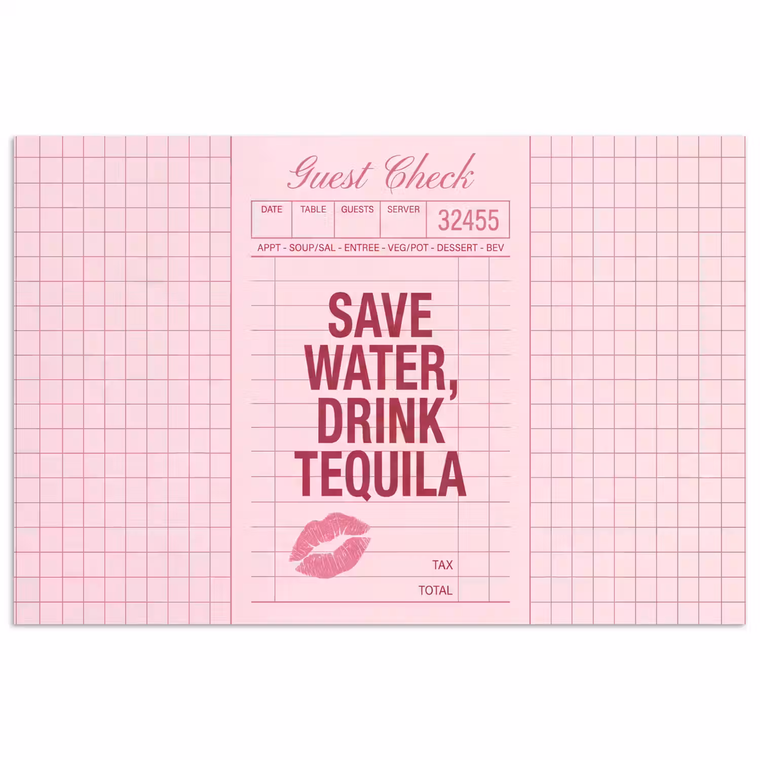 Humor - Drank - Tekst - Roze poster papier klein -3d