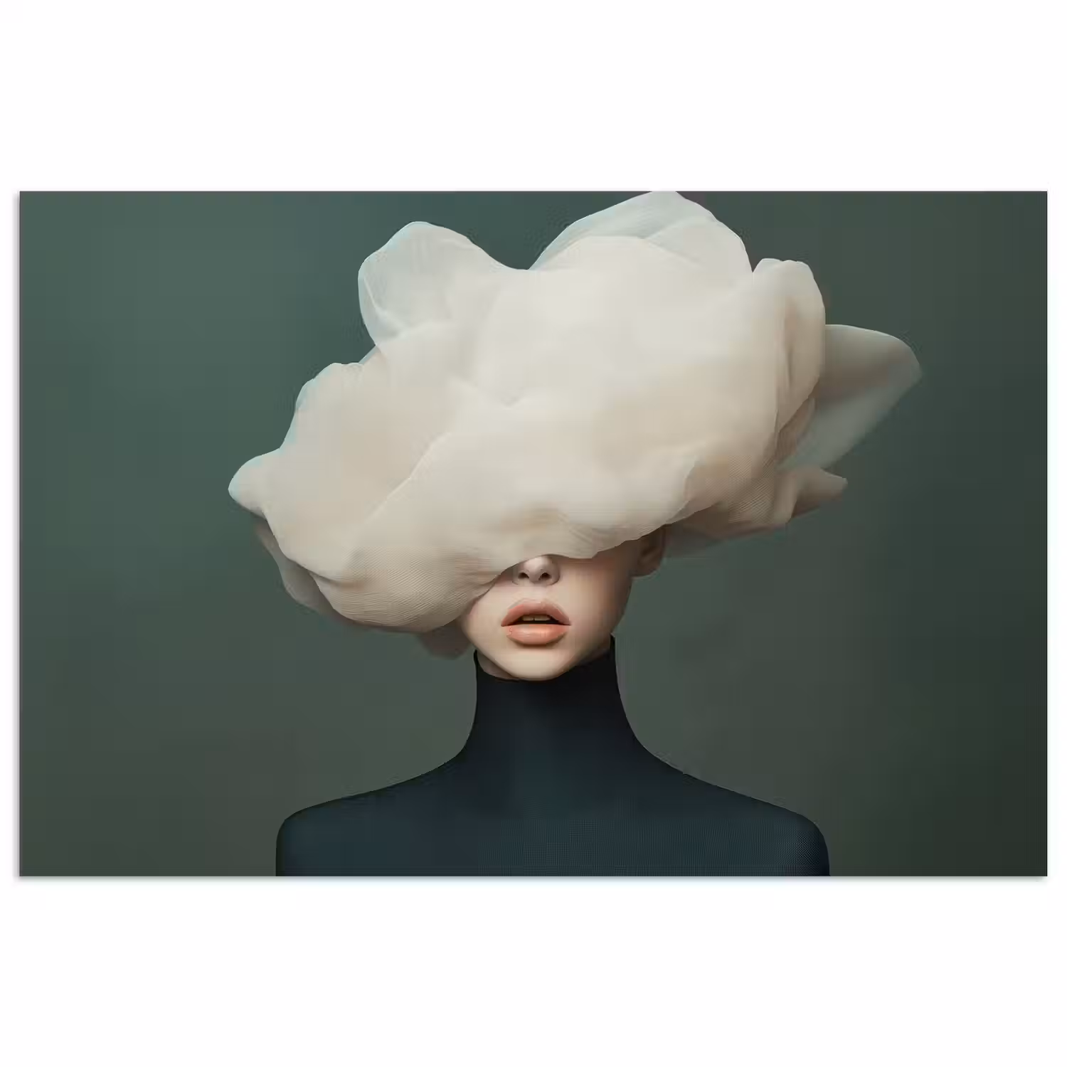 Hoed - Vrouw - Beige poster papier klein -3d