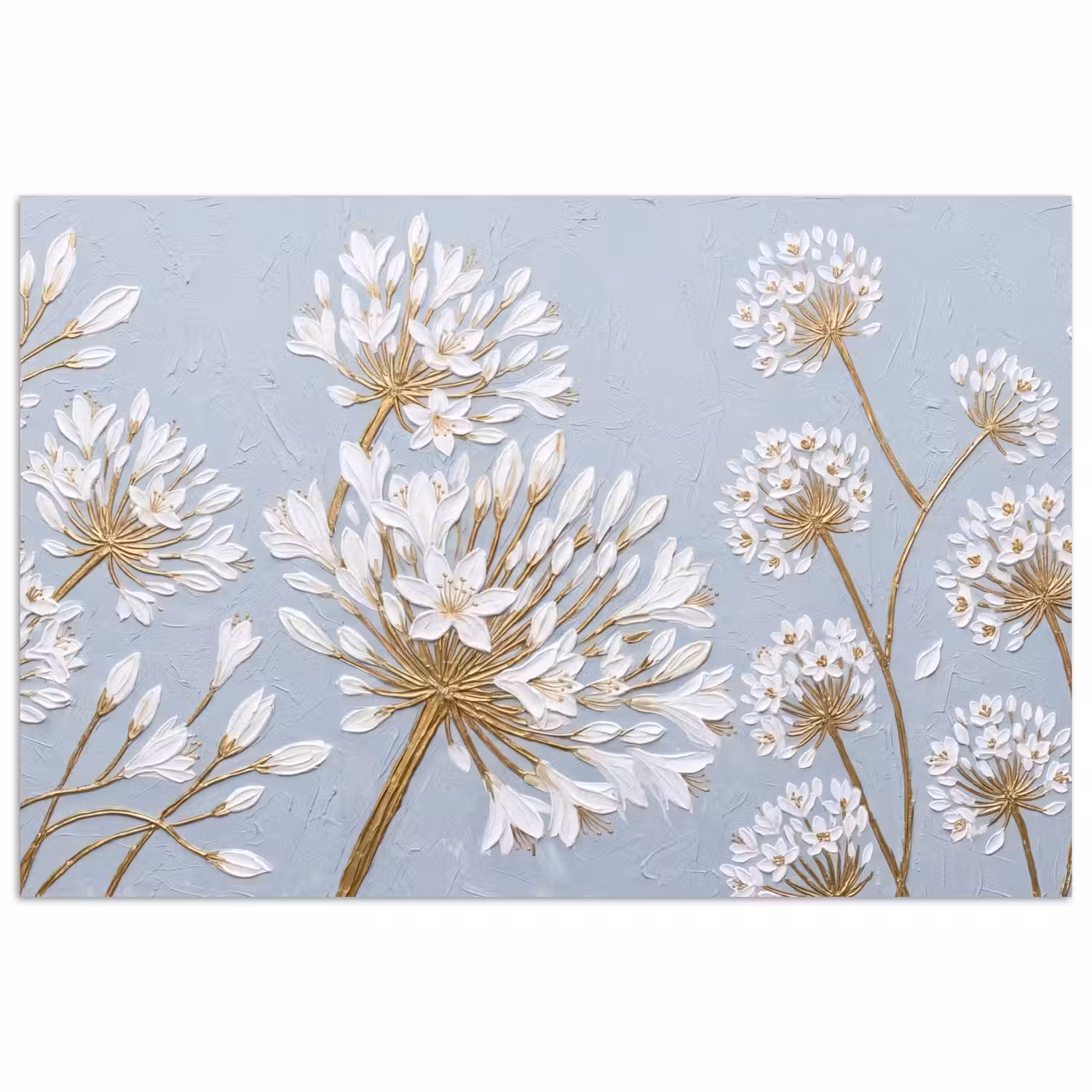 Illustratie - Bloemen - Blauw poster papier klein -3d