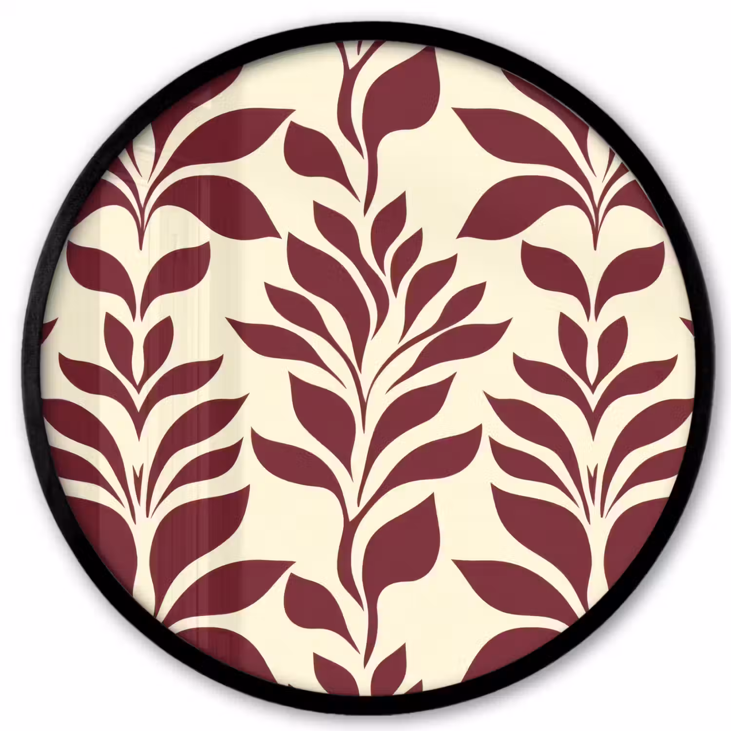 Abstract - Bladeren - Burgundy Fotolijst rond zonder passe partout klein 856 -3d
