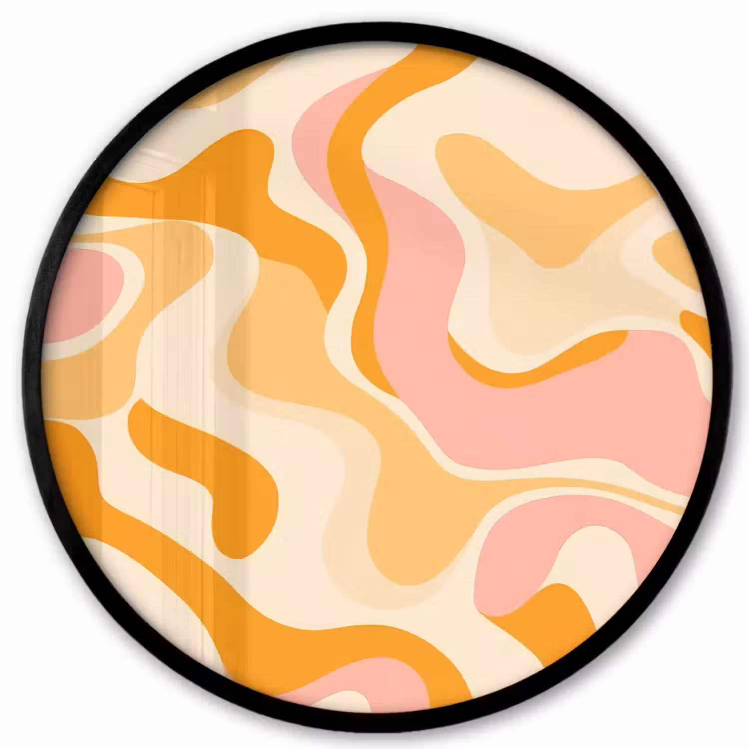 Abstract - Golvend - Oranje Fotolijst rond zonder passe partout klein -3d