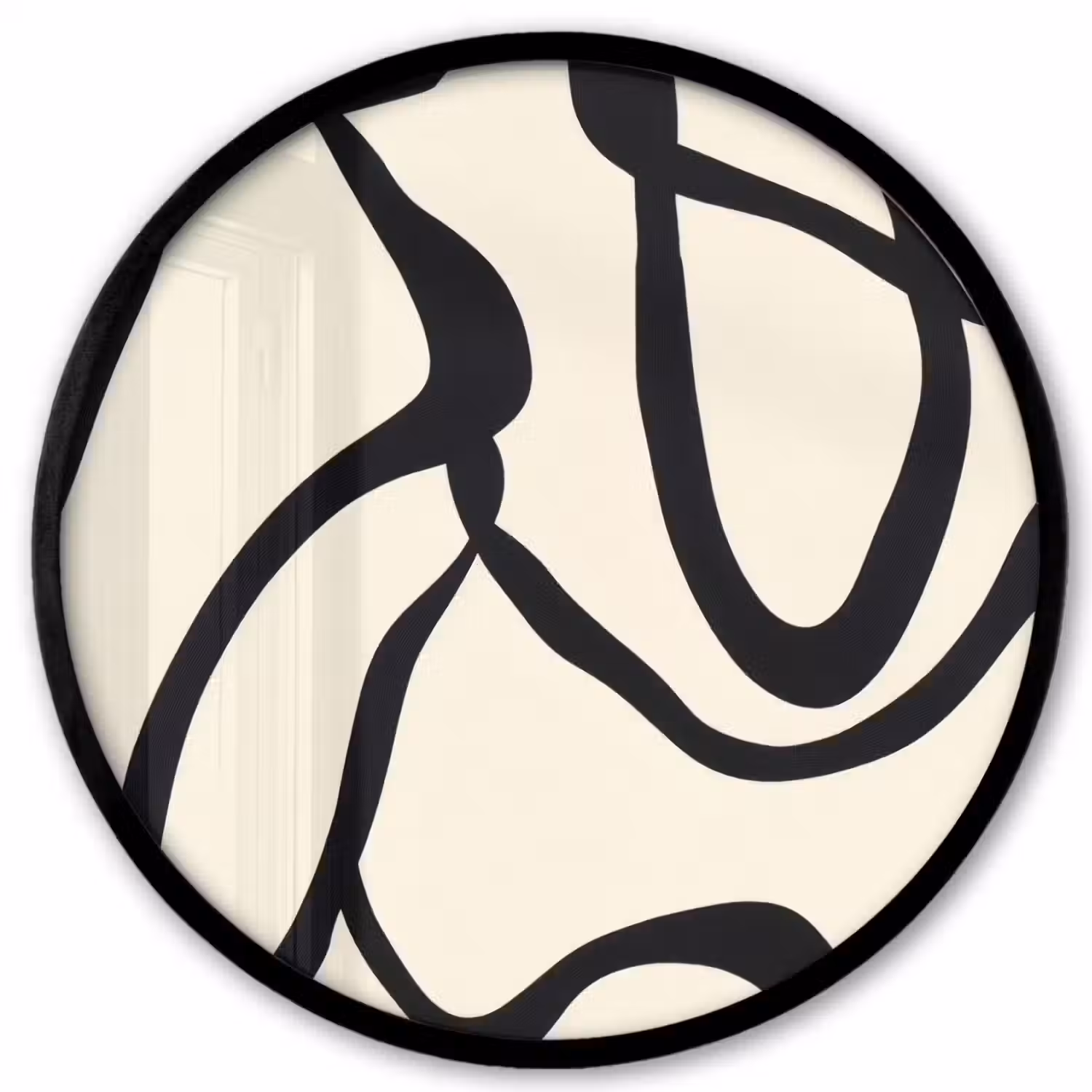 Abstract - Lijnen - Modern - Beige Fotolijst rond zonder passe partout klein -3d