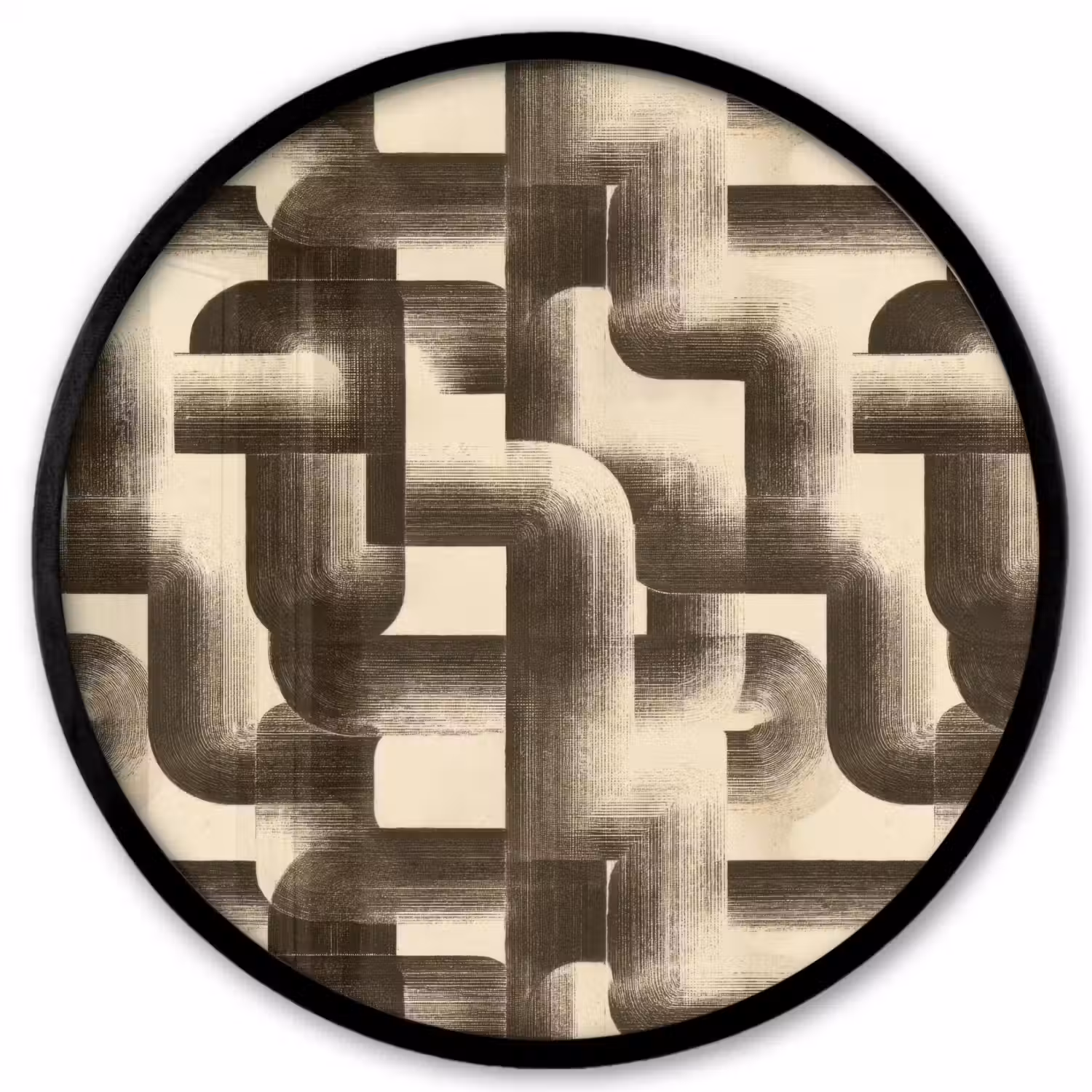 Abstract - Retro - Zwart Fotolijst rond zonder passe partout klein 856 -3d