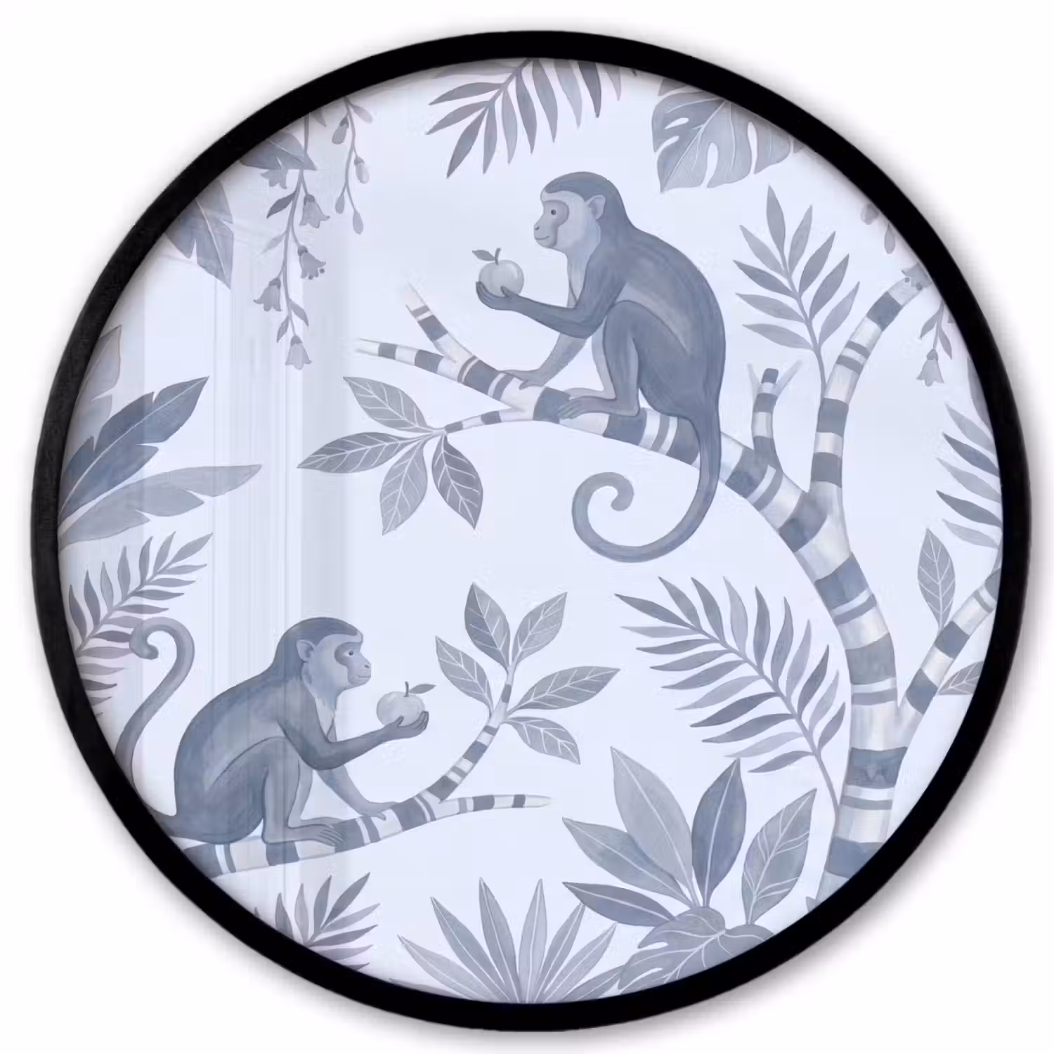 Aap - Boom - Bladeren - Jungle - Illustratie Fotolijst rond zonder passe partout klein -3d