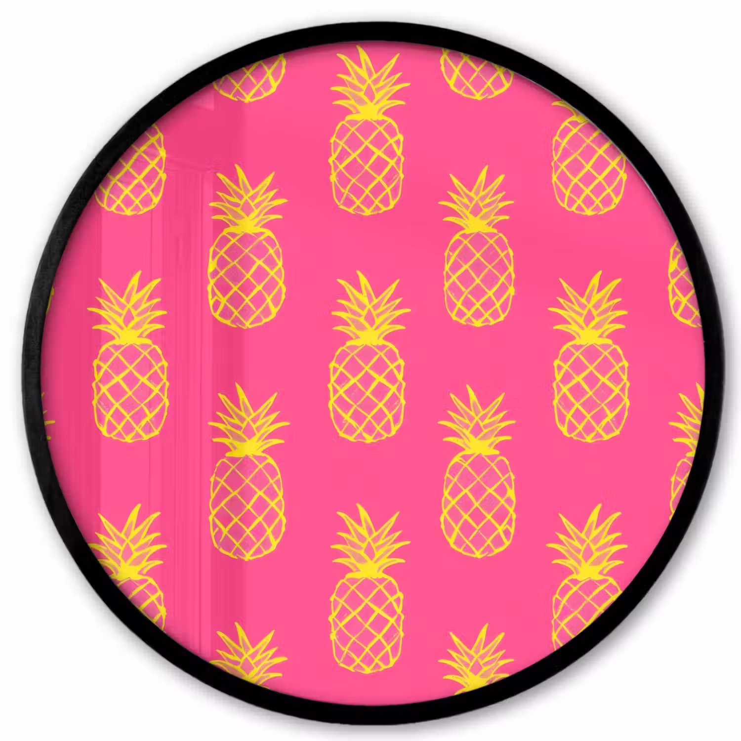 Ananas - Trendy - Roze Fotolijst rond zonder passe partout klein 856 -3d
