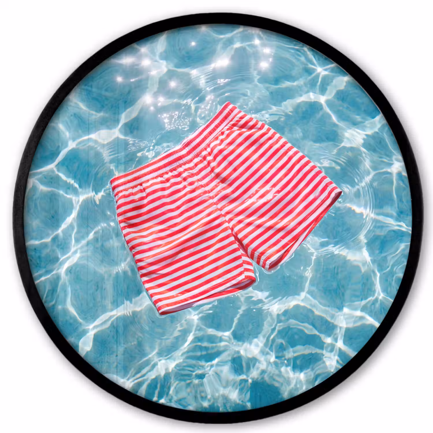 Zwemkleding - Gestreept - Water - Zomer - Rood-wit Fotolijst rond zonder passe partout klein -3d
