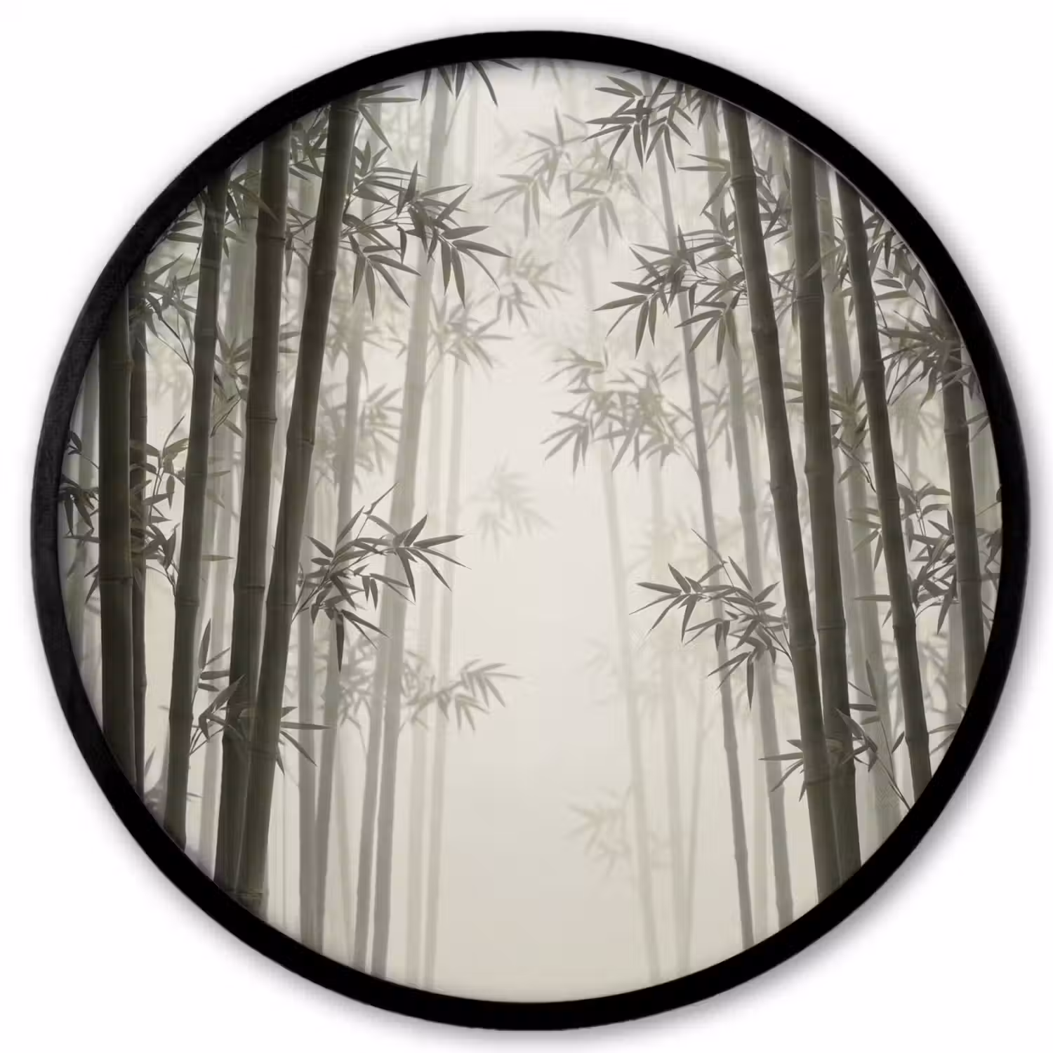 Bamboe - Bos - Mist - Natuur Fotolijst rond zonder passe partout klein -3d