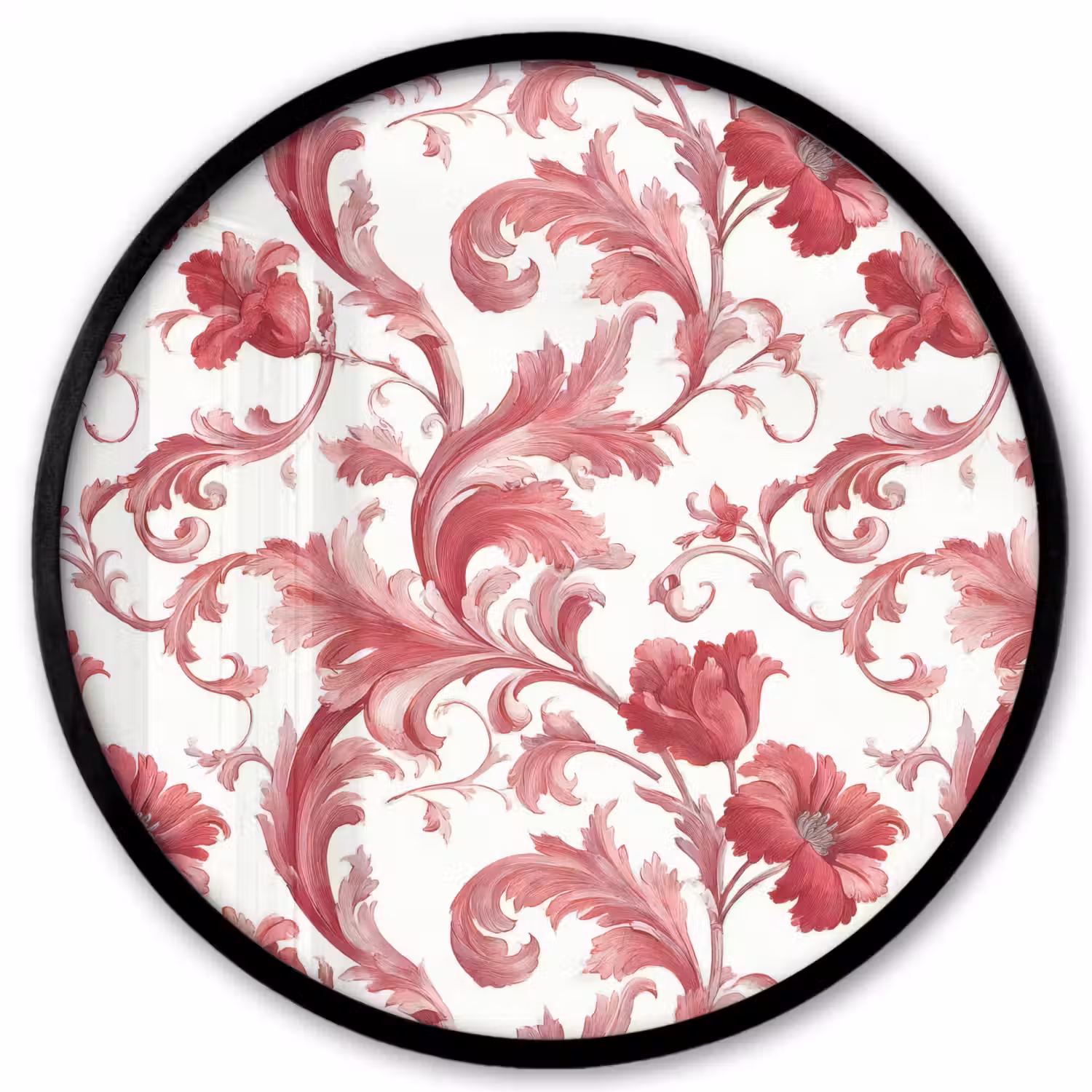 Barok - Patroon - Rood Fotolijst rond zonder passe partout klein 856 -3d