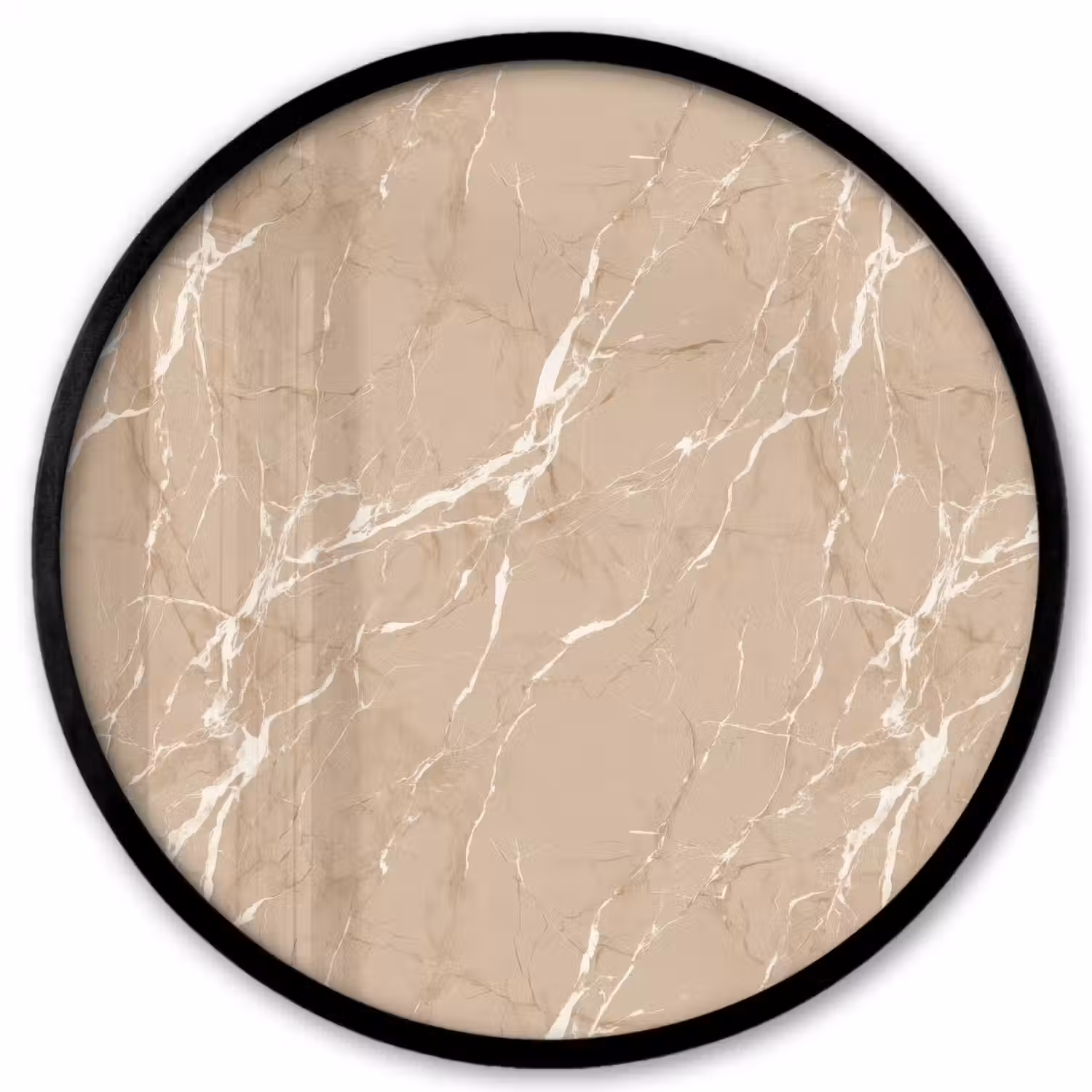 Beige - Marmer - Organisch - Wit Fotolijst rond zonder passe partout klein 856 -3d