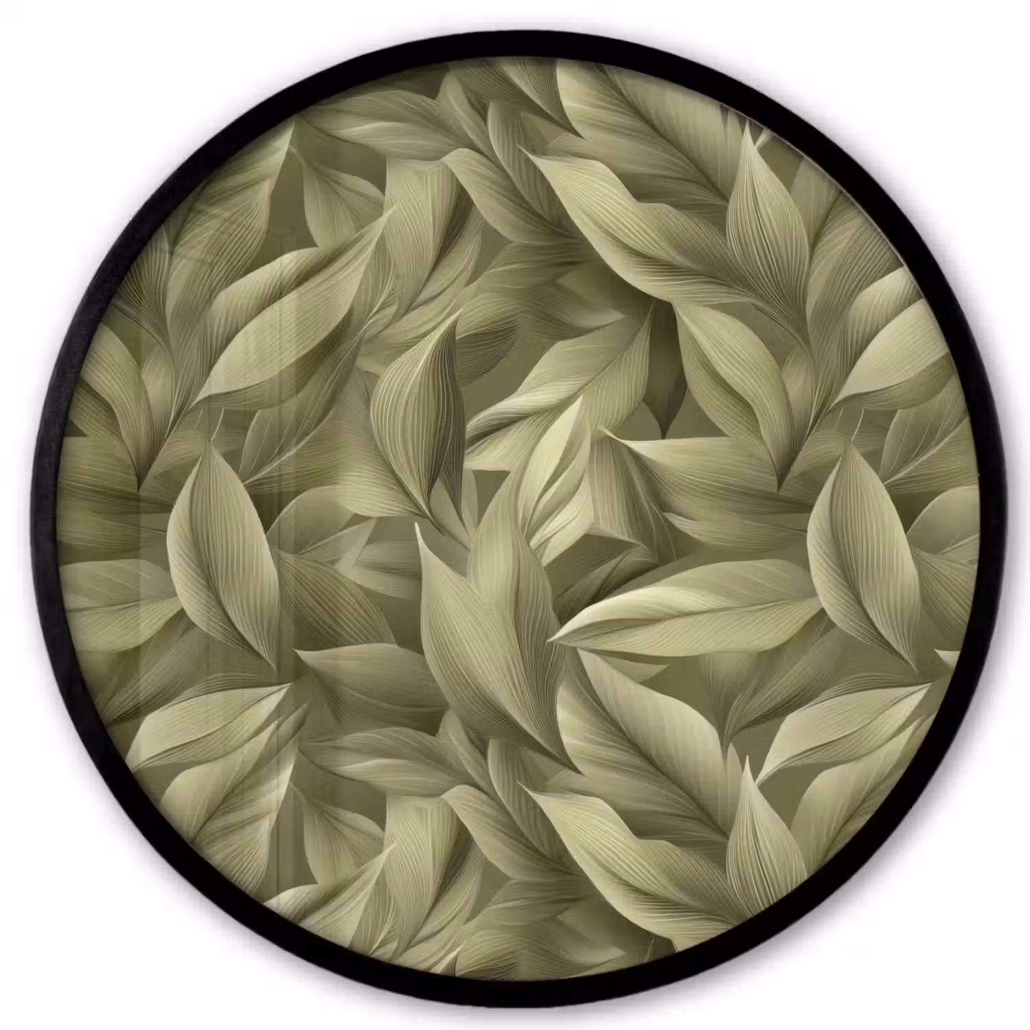 Bladeren - Modern - Groen Fotolijst rond zonder passe partout klein 856 -3d