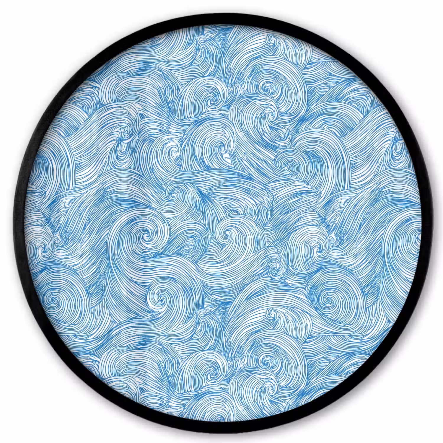 Blauw - Wit - Spiraal - Golven - Lijnen Fotolijst rond zonder passe partout klein 856 -3d