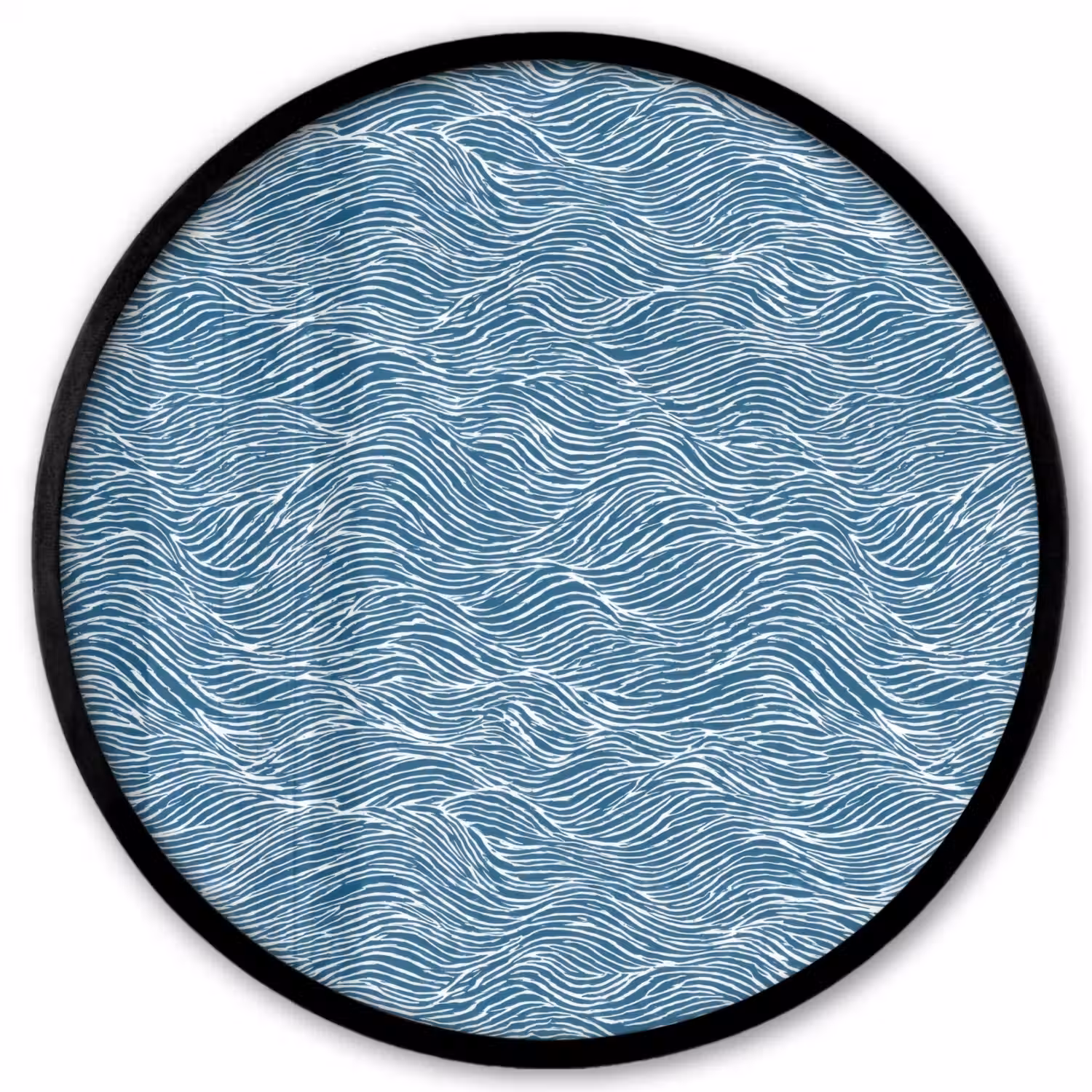 Blauw - Wit - Golven - Getekend - Textuur Fotolijst rond zonder passe partout klein 856 -3d