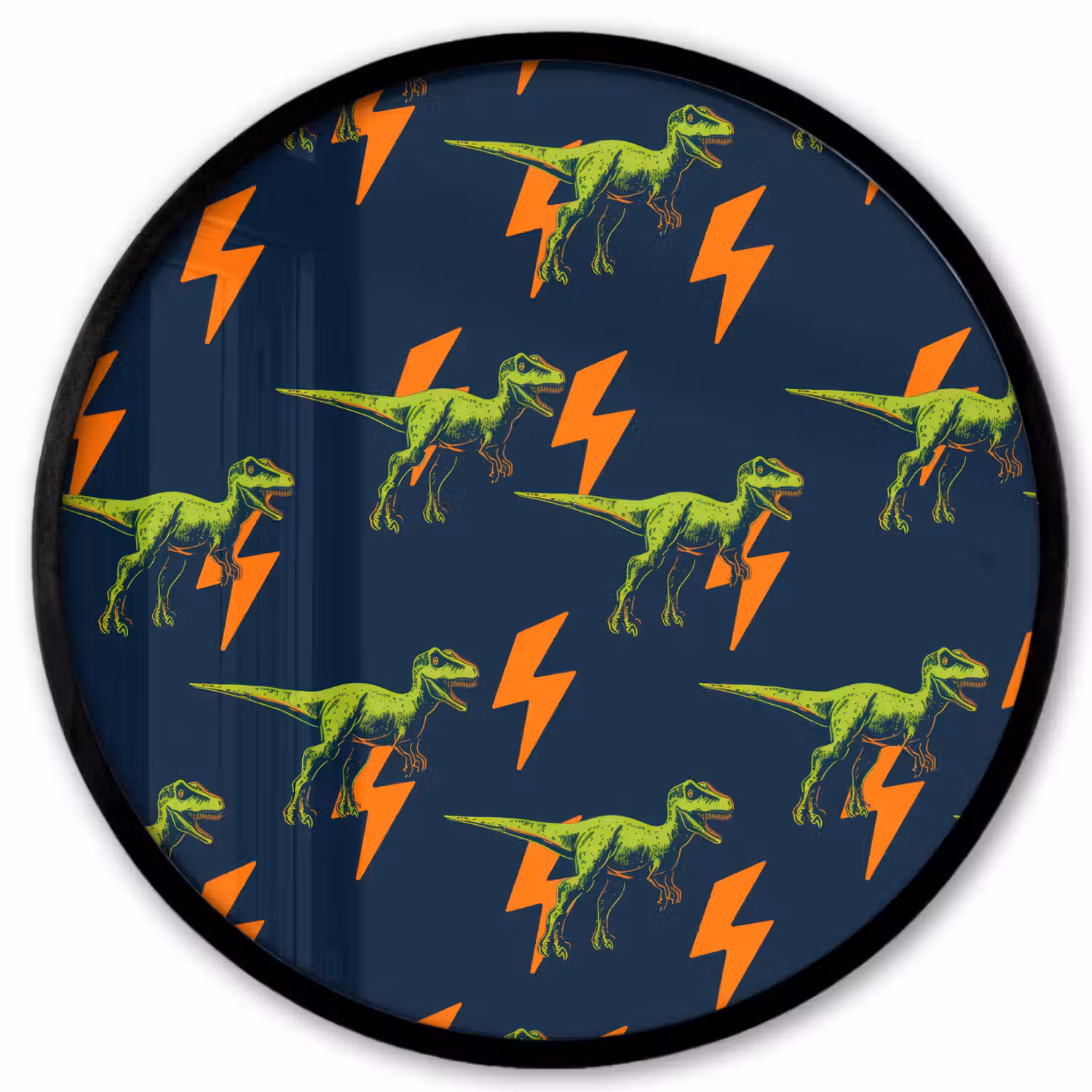 Bliksemschichten - Oranje - Dinosaurussen Fotolijst rond zonder passe partout klein -3d