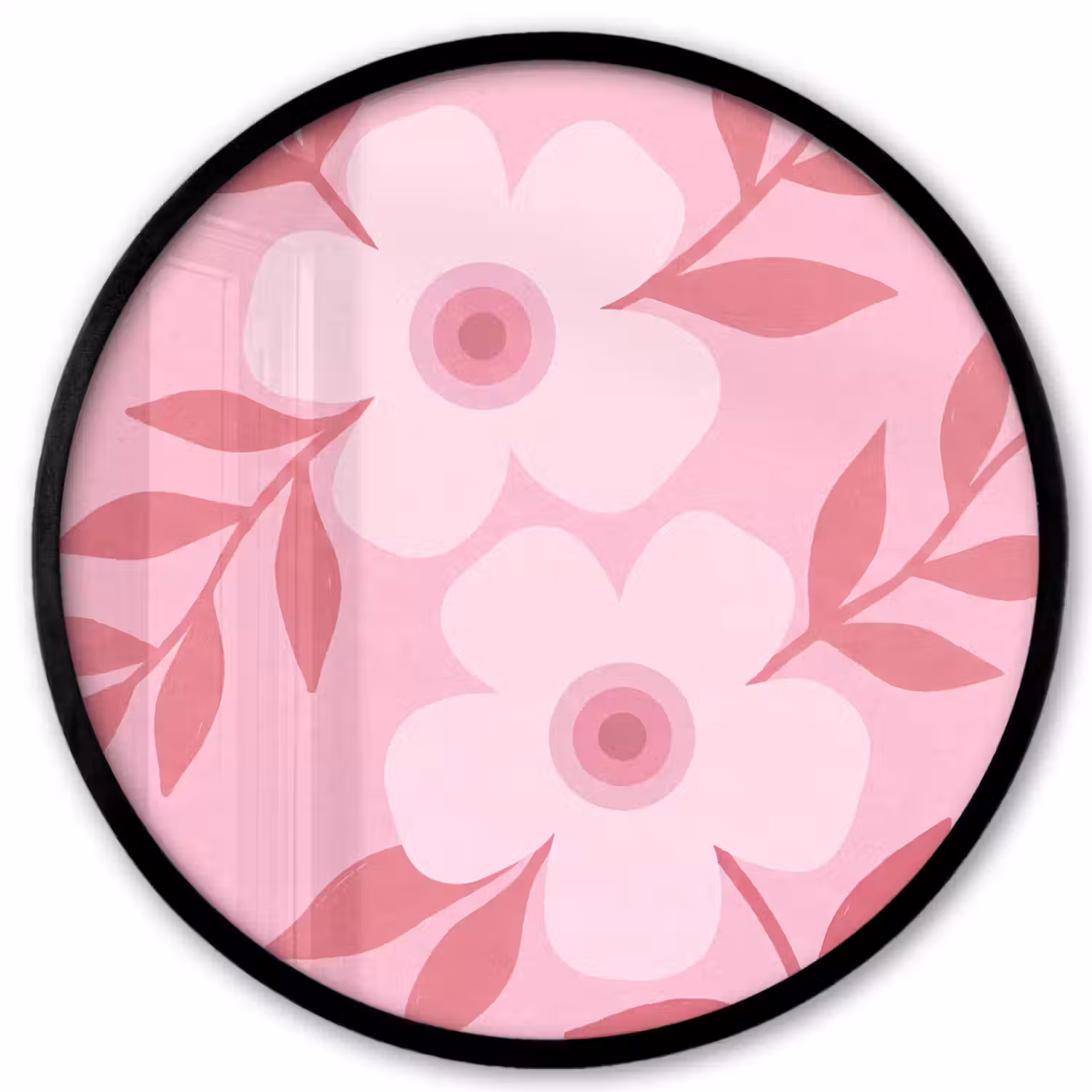 Bloemen - Abstract - Modern - Roze - Natuur Fotolijst rond zonder passe partout klein -3d
