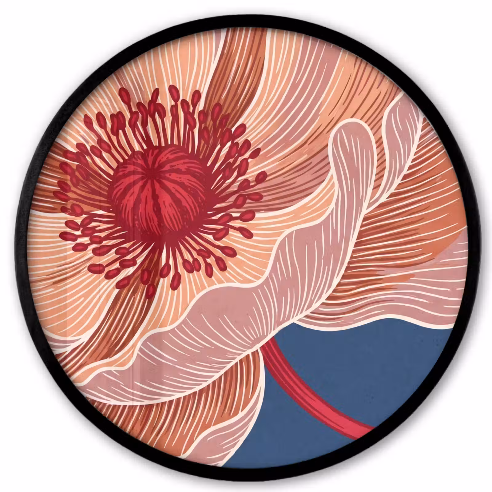 Poster im Rahmen Rund - Blumen – Modern – Abstrakt - Bloemen - Modern - Abstract Fotolijst rond zonder passe partout klein