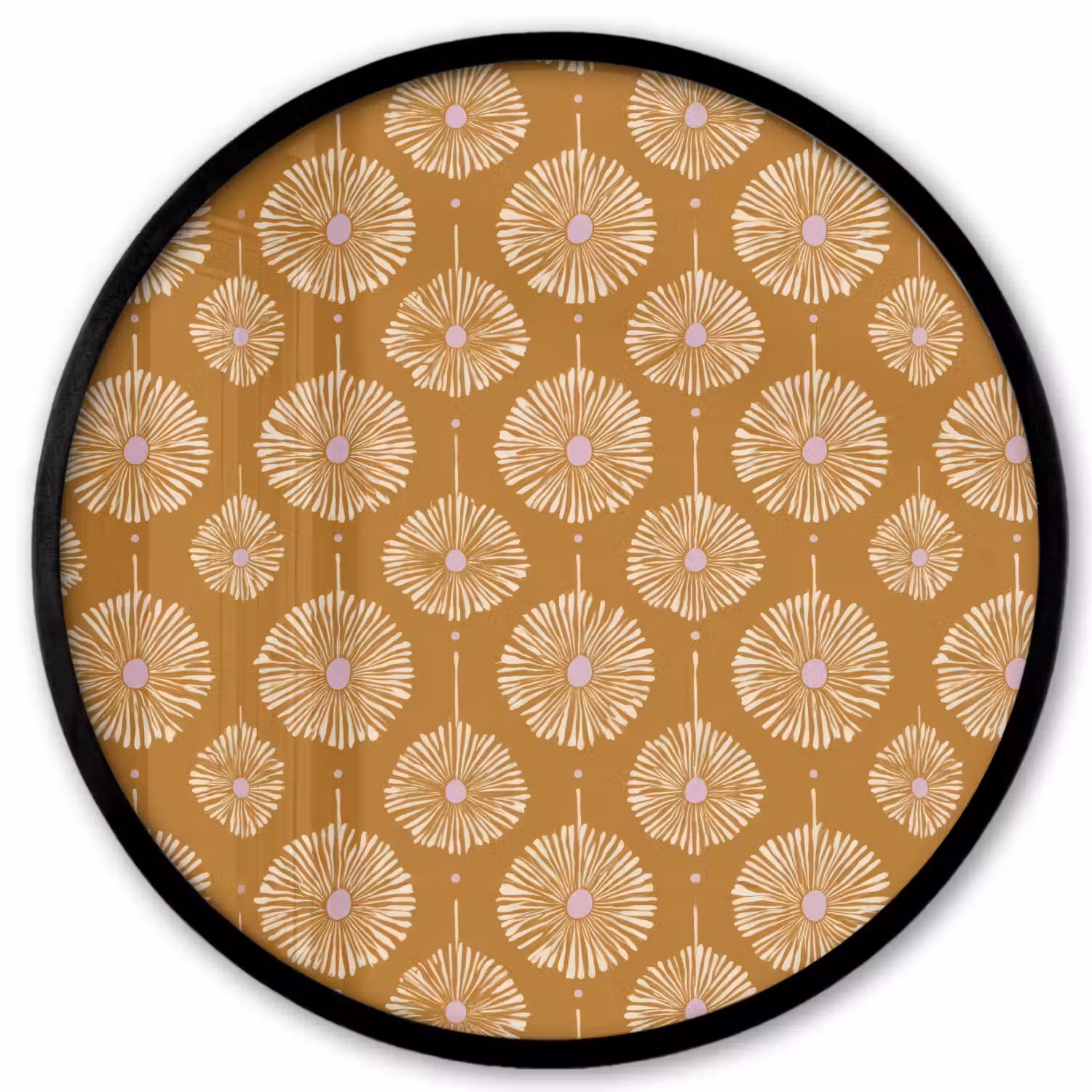 Bloemen - Modern - Oker Fotolijst rond zonder passe partout klein 856 -3d