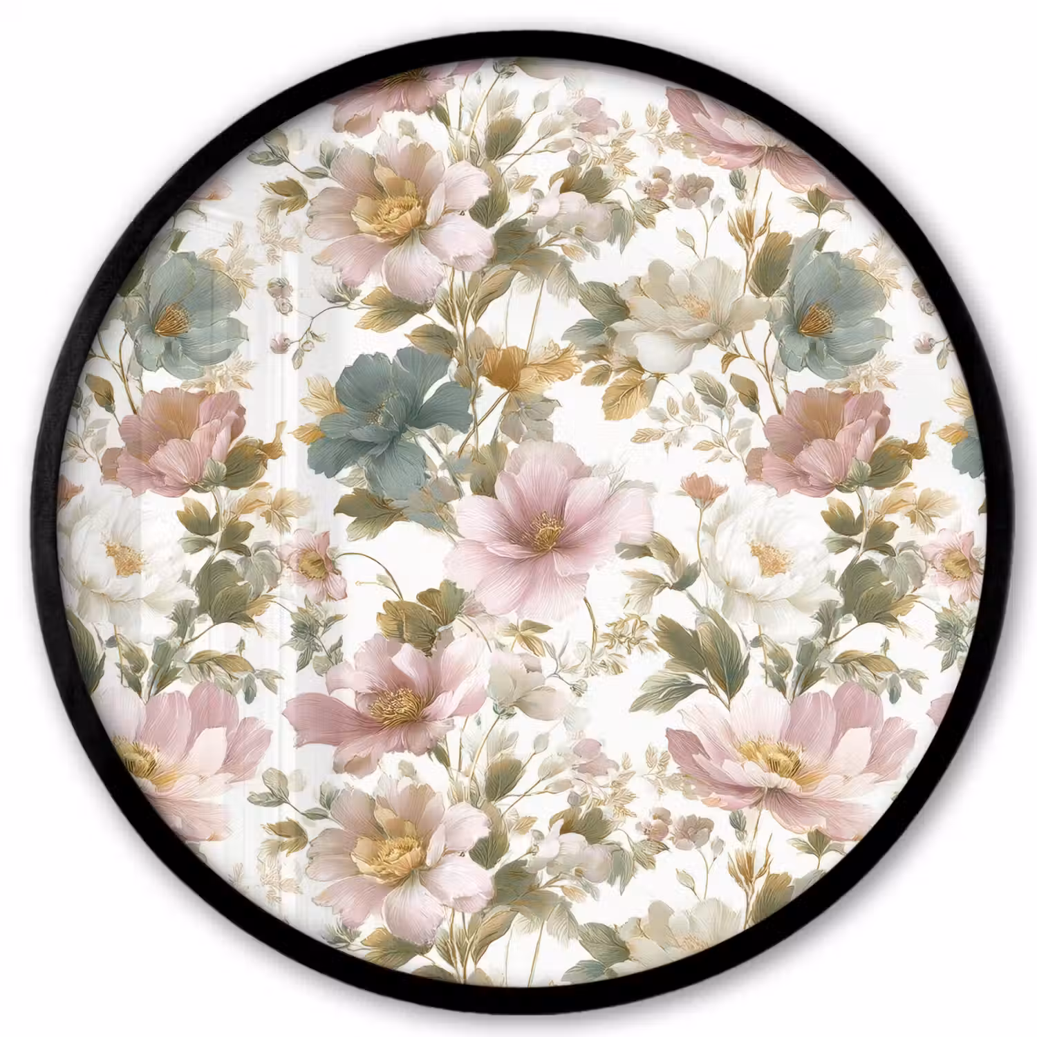 Bloemen - Patroon - Pastel Fotolijst rond zonder passe partout klein 856 -3d