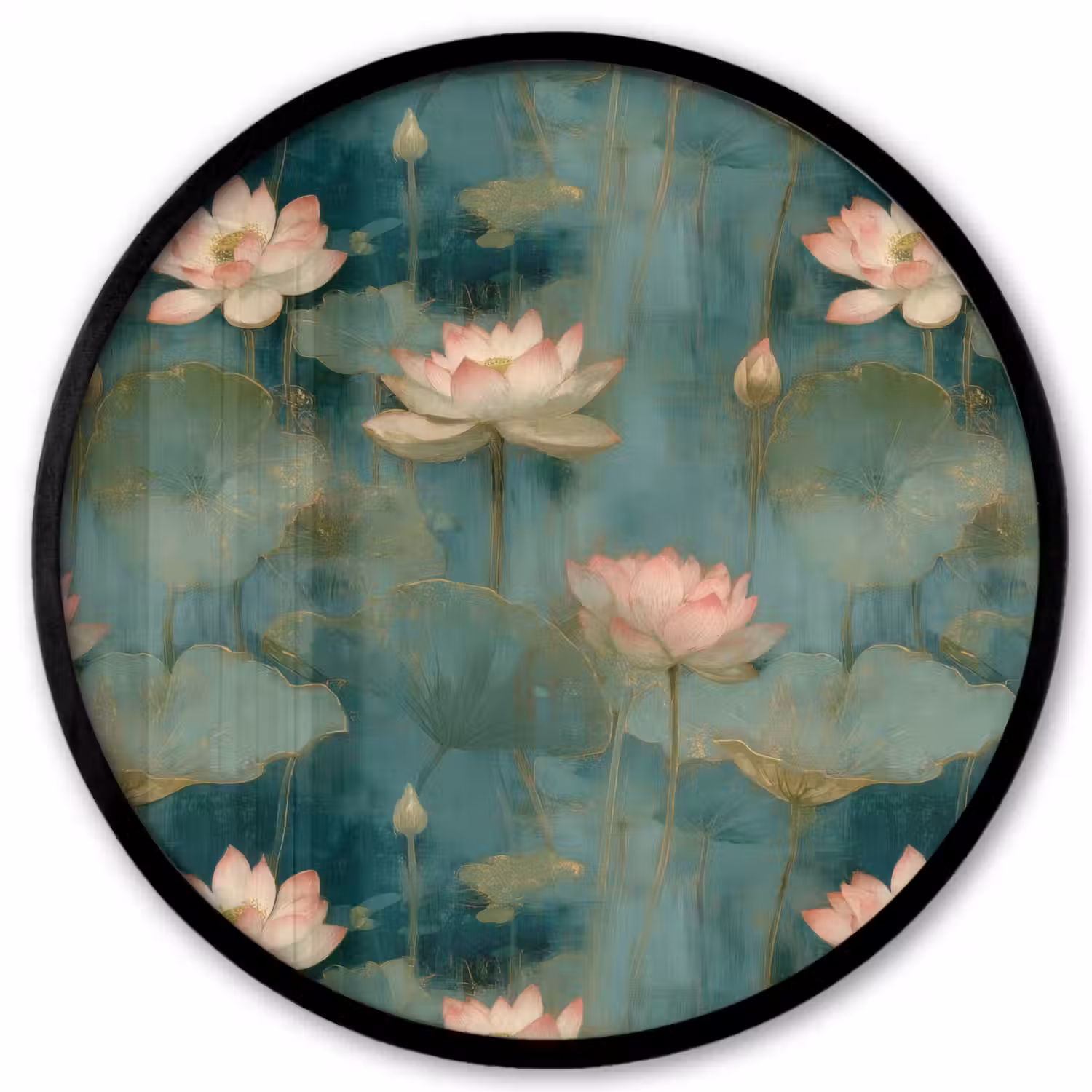 Botanisch - Bloemen - Roze Fotolijst rond zonder passe partout klein 856 -3d