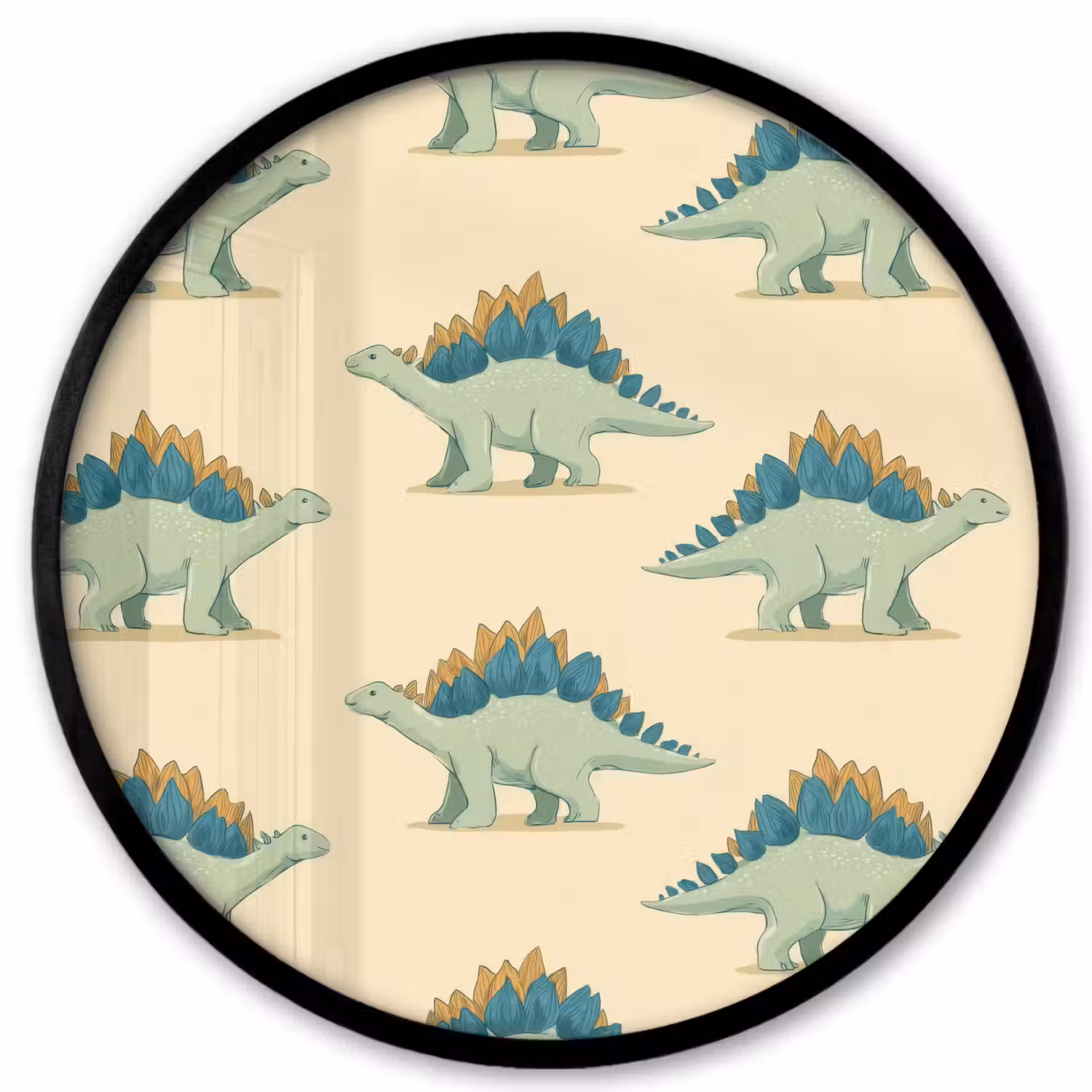 Dino - Patroon - Groen Fotolijst rond zonder passe partout klein 856 -3d