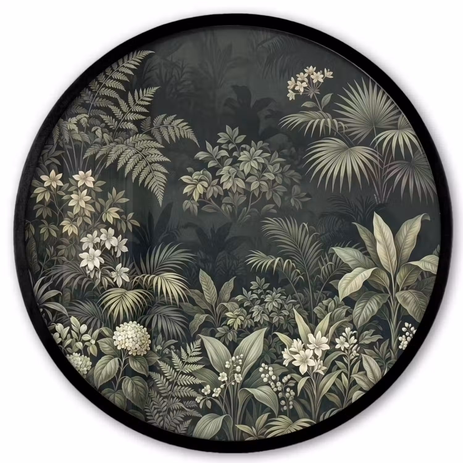 Jungle - Bladeren - Botanisch - Groen Fotolijst rond zonder passe partout klein -3d