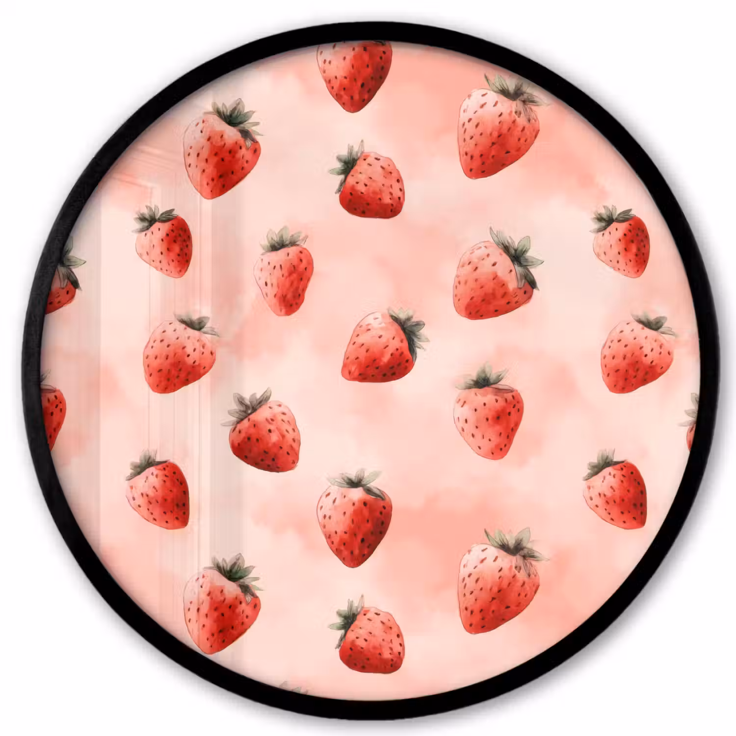 Aardbei - Patroon - Roze Fotolijst rond zonder passe partout klein 856 -3d